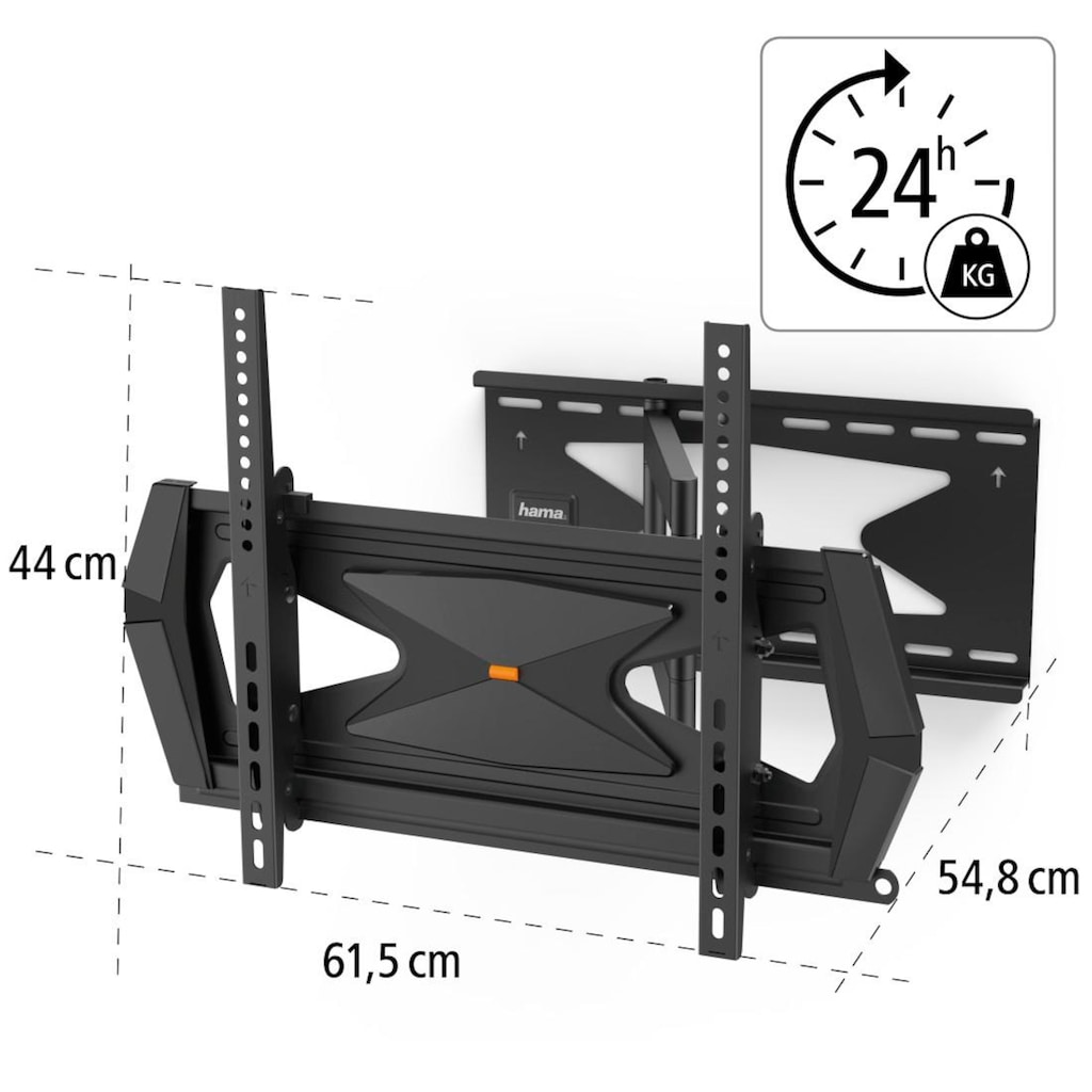 Hama TV-Wandhalterung »FULLMOTION, 165 cm (65") Wandhalterung Schwarz«, bis 165 cm Zoll