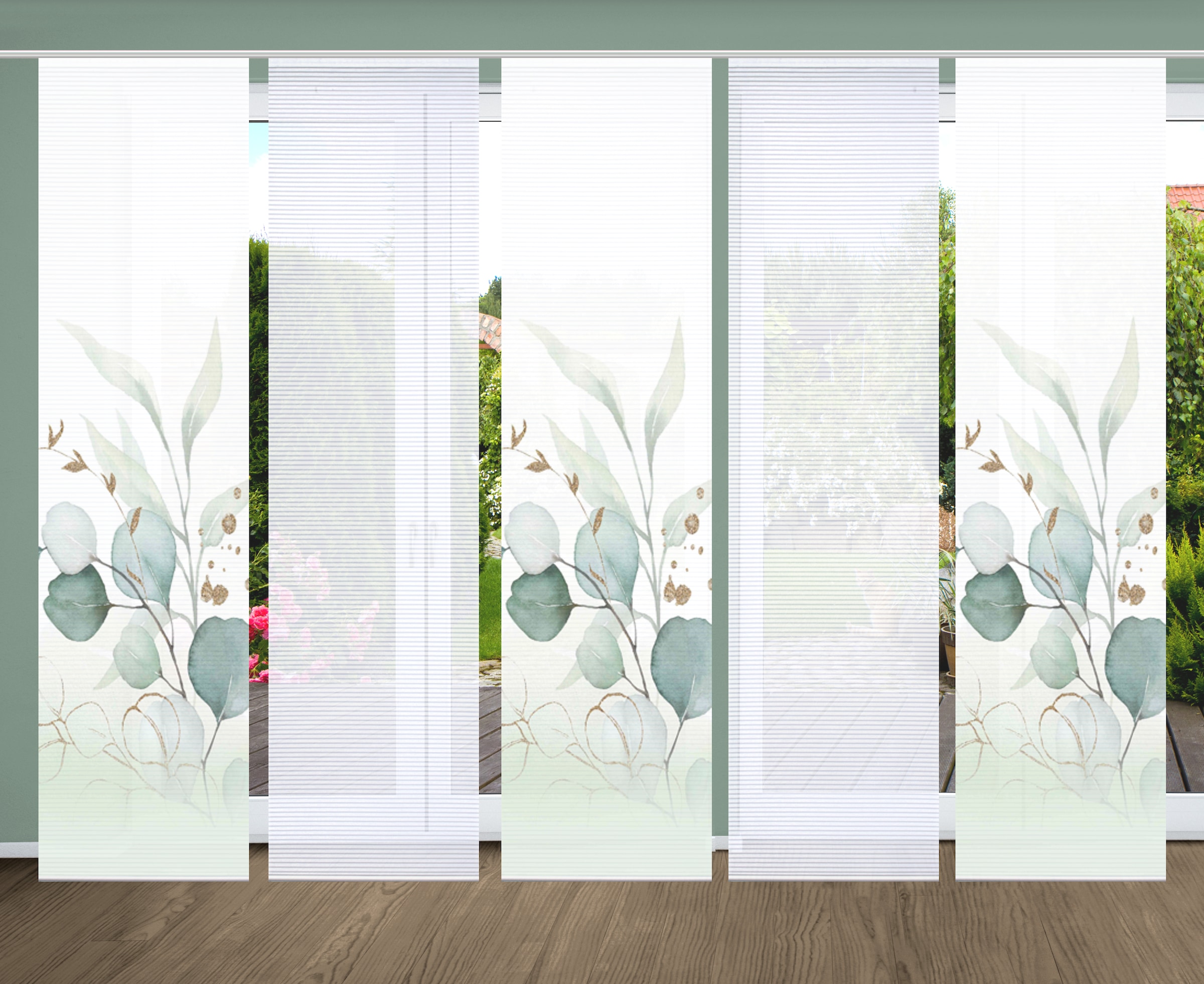 HOME in green Schiebegardine »ABANIO« Paneelwagen 5 Stk. tlg. SET DIGITALDR günstig online kaufen