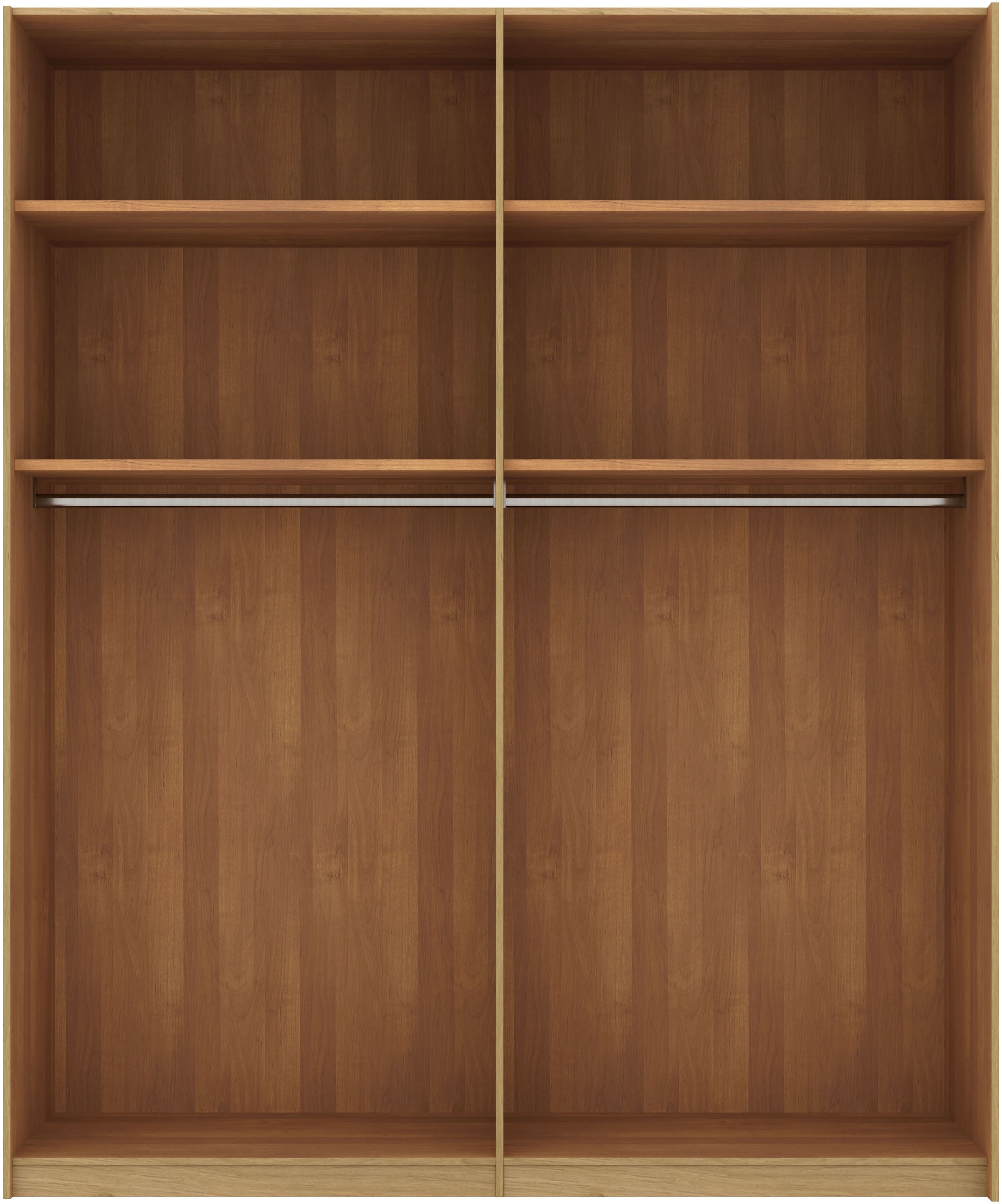 Musterring Schwebetürenschrank »Savona, Kleiderschrank, Schrank, Garderobe, mit Schiebetüren«, (Teilmassiv Bianco-Eiche, mit Spiegel oder Glas, MADE IN GERMANY), Türen Bianco-Eiche massiv, Spiegel-/Glastüren, eingelegte Chromleiste