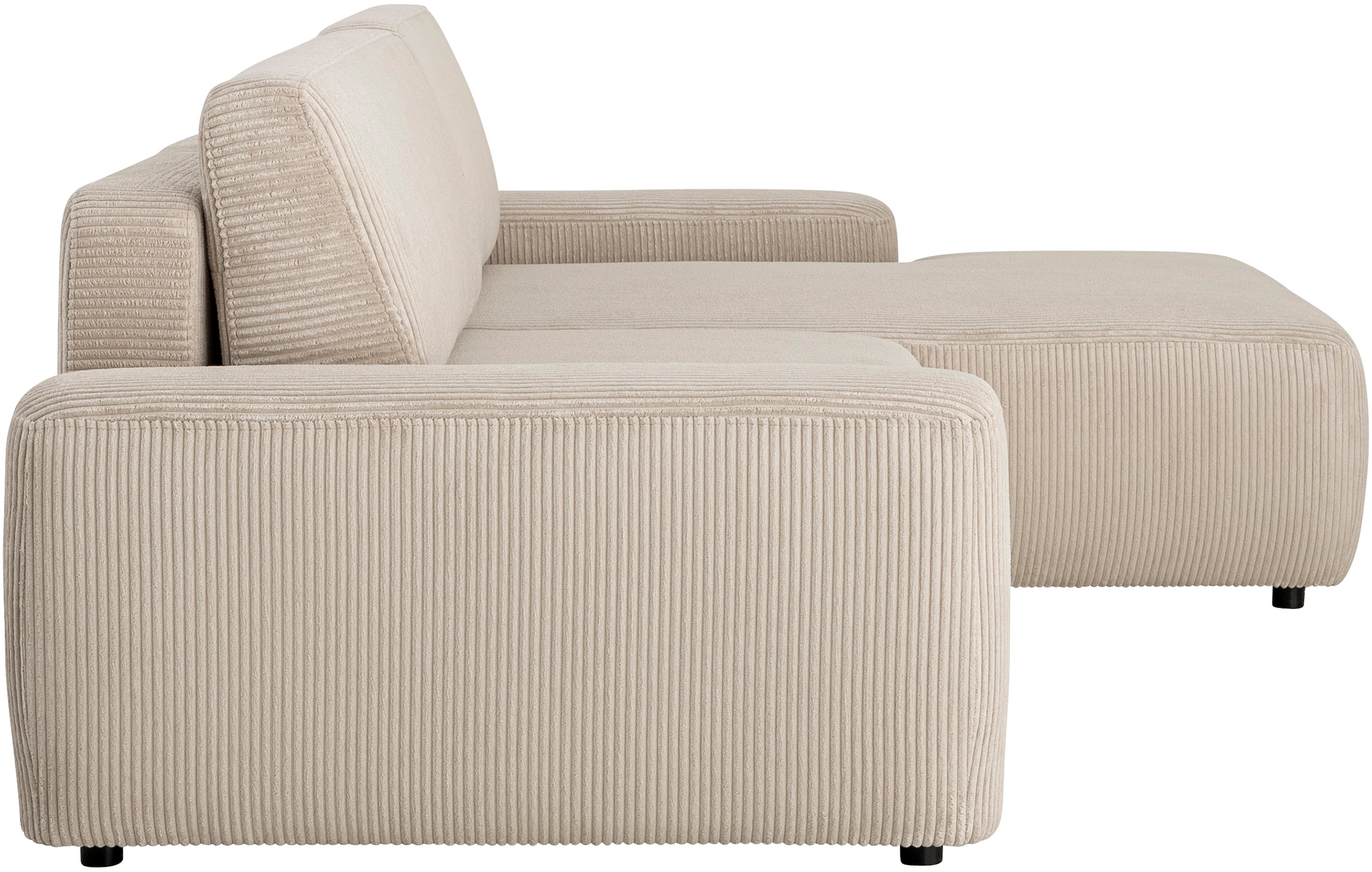 INOSIGN Ecksofa »TORGE (264cm), Schlafsofa in Cord, Samtvelours o Struktur fein, L-Form«, Schlaffunktion, Bettkasten, Liegefläche: 125/210 cm