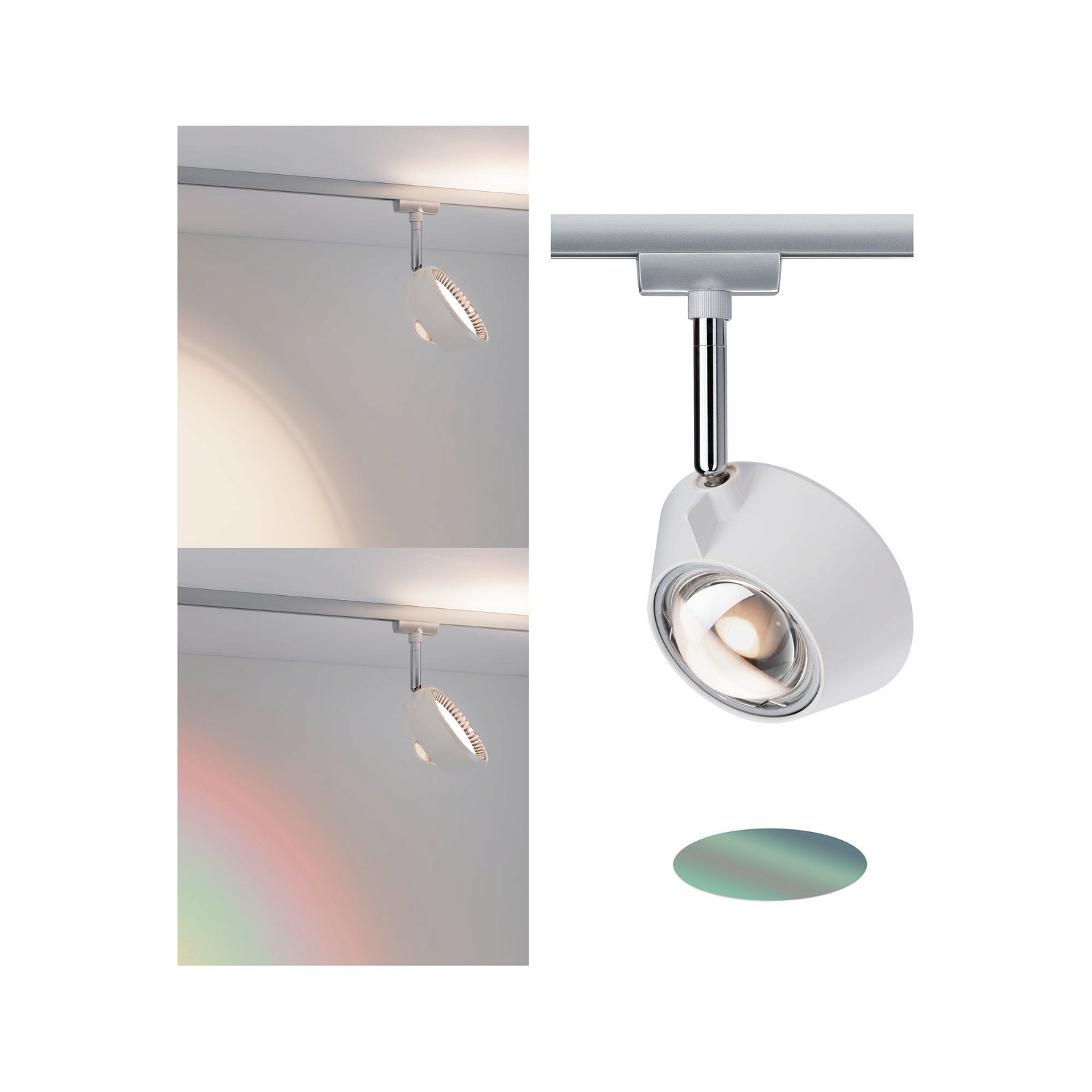 Paulmann Schienensystem-Leuchten »URail Schienenspot Sabik Einzelspot 2700K 230V Weiß matt, Chrom matt«, dimmbar 800lm/390lm 9W