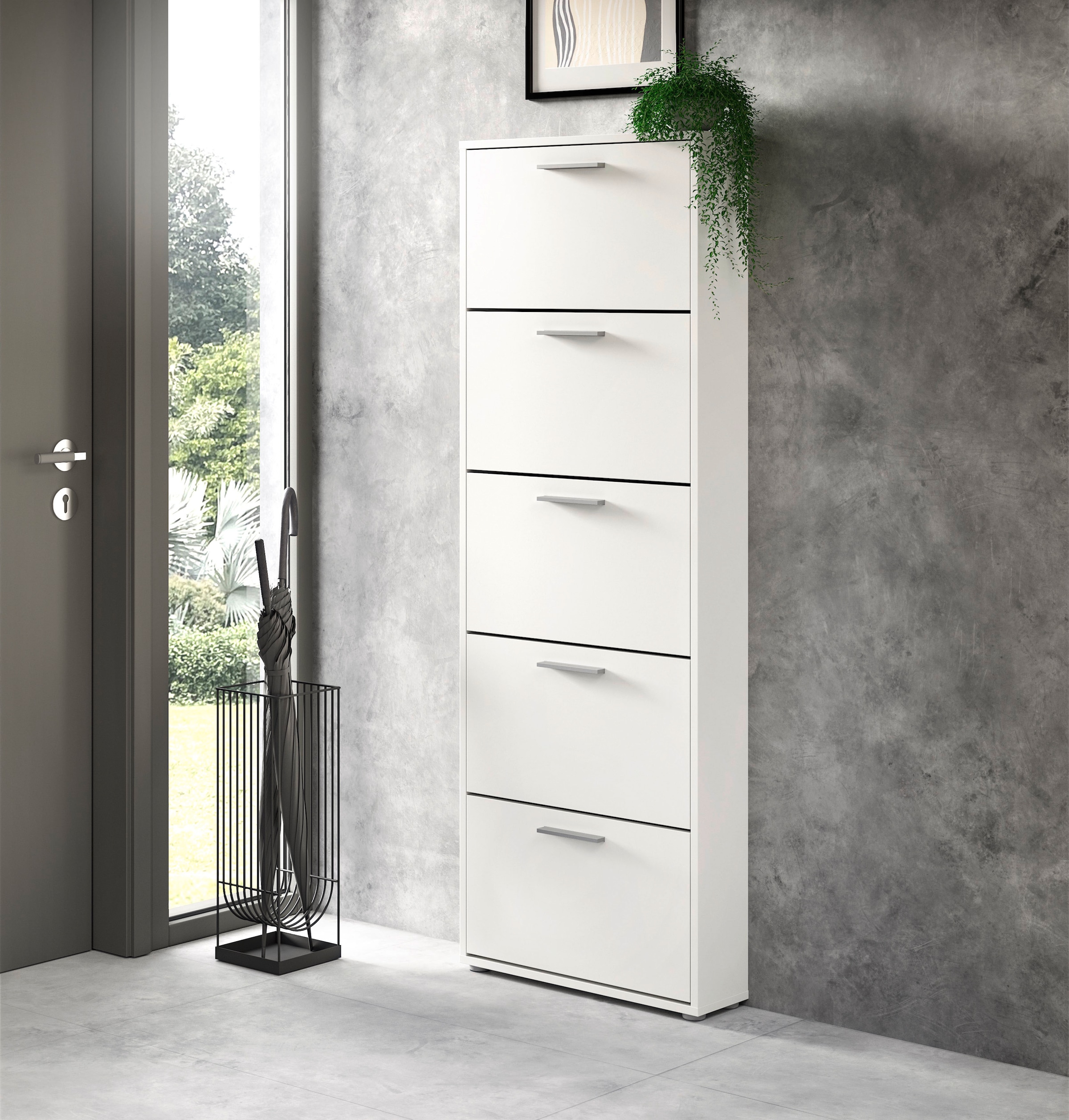 HBZ Schuhkommode »Sam Schuhkipper, Schuhschrank BxHxT 59x169x17 cm«, (1 St.), mit 5 Klappen