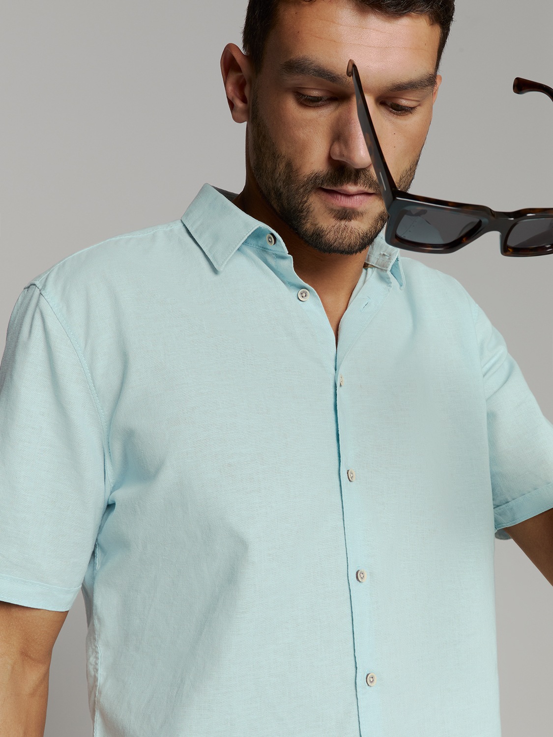NO EXCESS Langarmhemd »No Excess Linnen shirt«