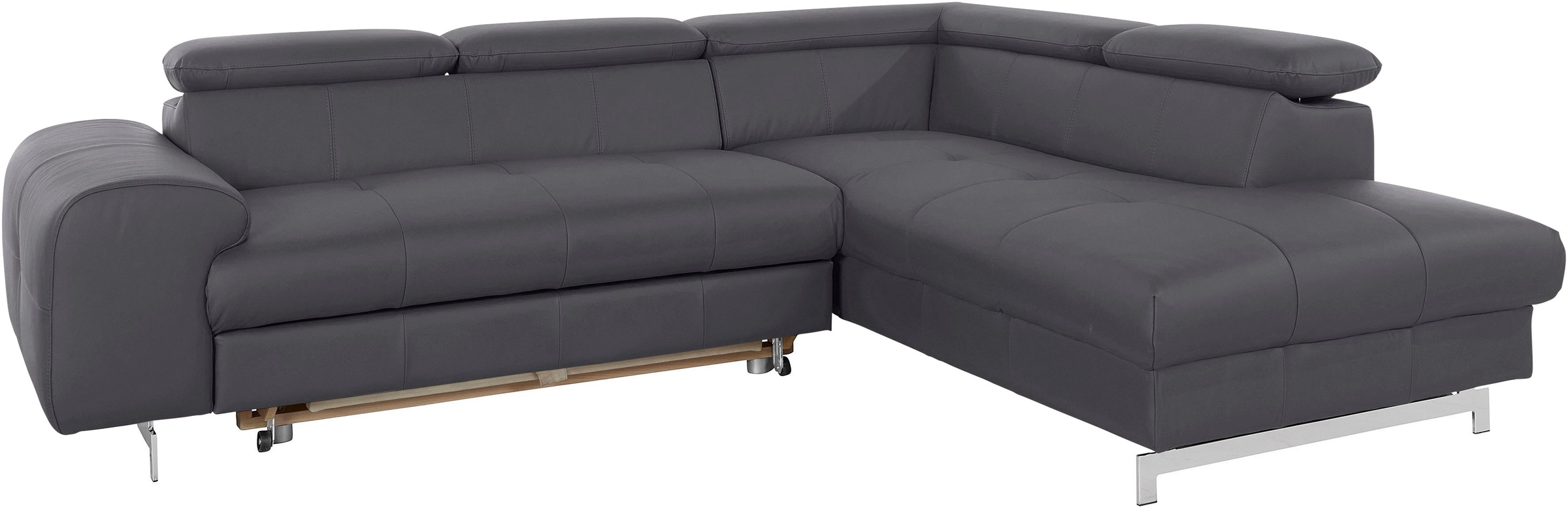 COTTA Ecksofa »Chef L-Form«, mit Kopfteilverstellung, edle Metallkufen, wahlweise mit Bettfunktion