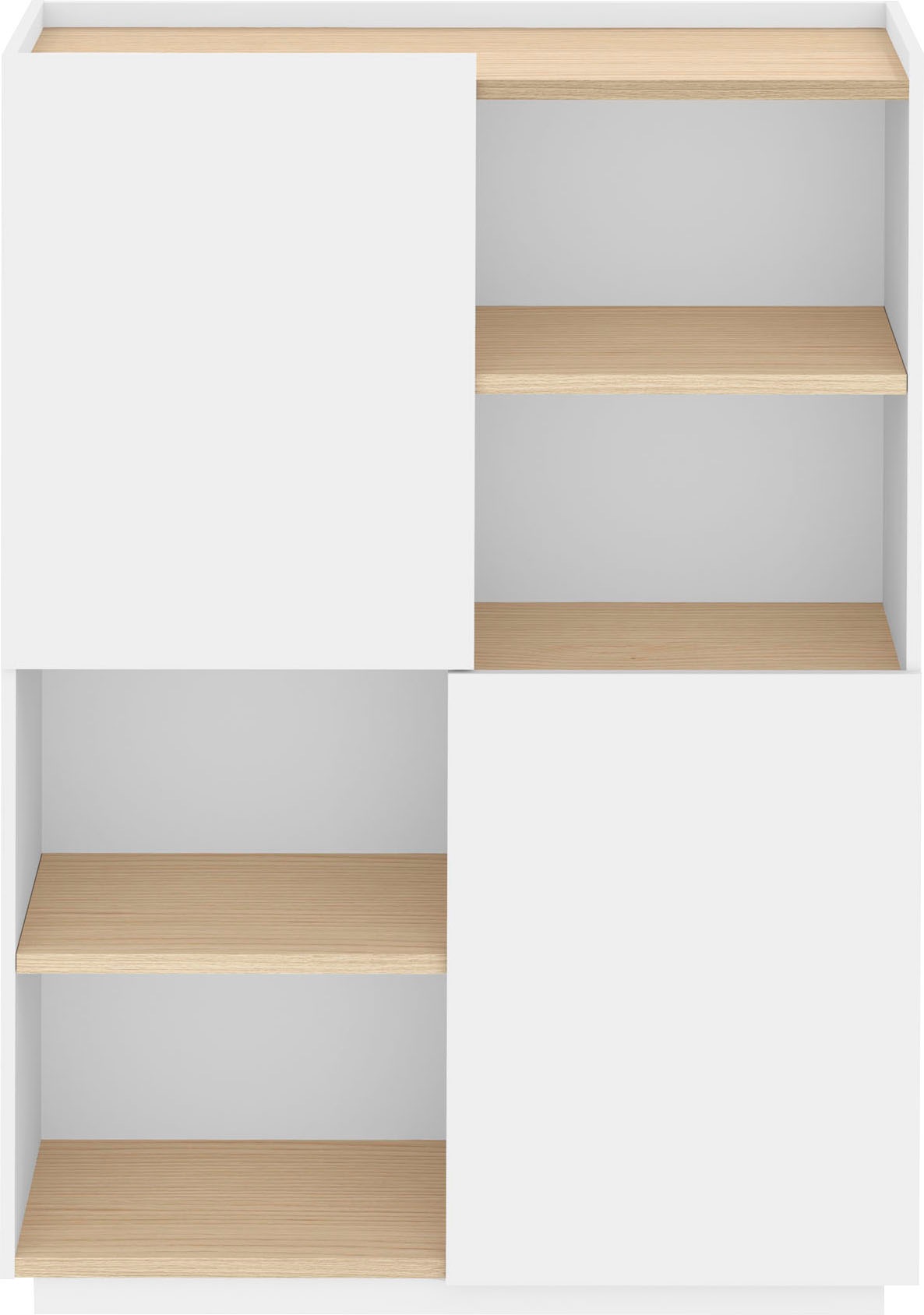 TemaHome Highboard »Nina«, Stauraumschrank aus Echtholzfurnier mit Metallfüssen, Breite 100 cm