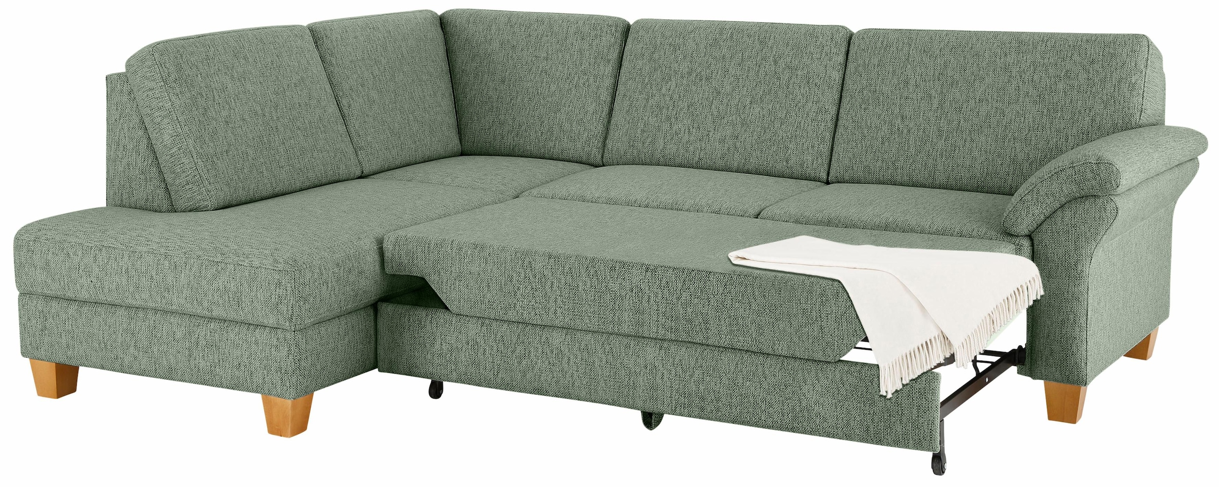 Home affaire Ecksofa »Borkum L-Form«, mit Federkern, wahlweise mit Bettfunktion
