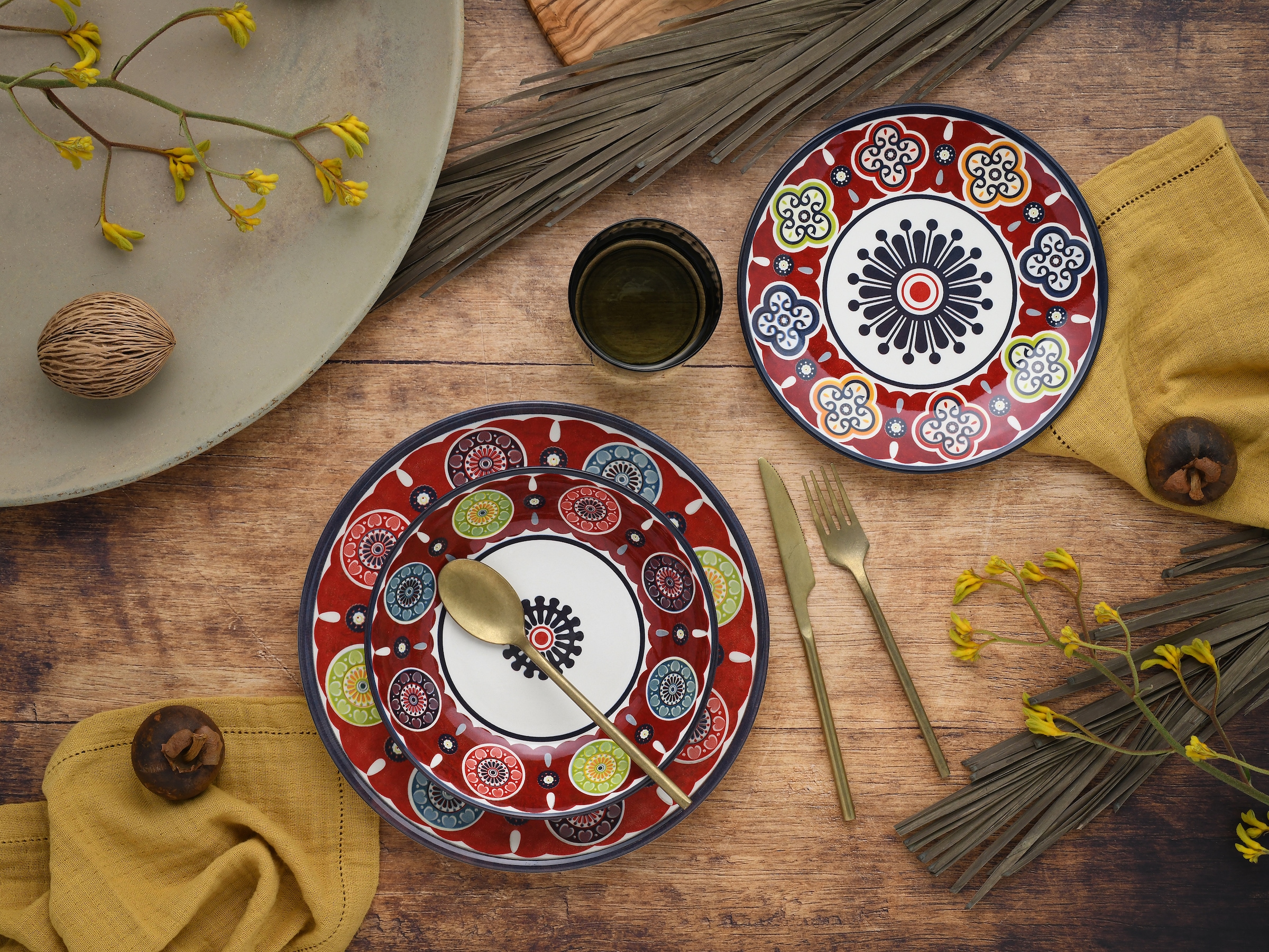 CreaTable Teller-Set »Sumaya, Teller Set 18-tlg« Mandala Motive