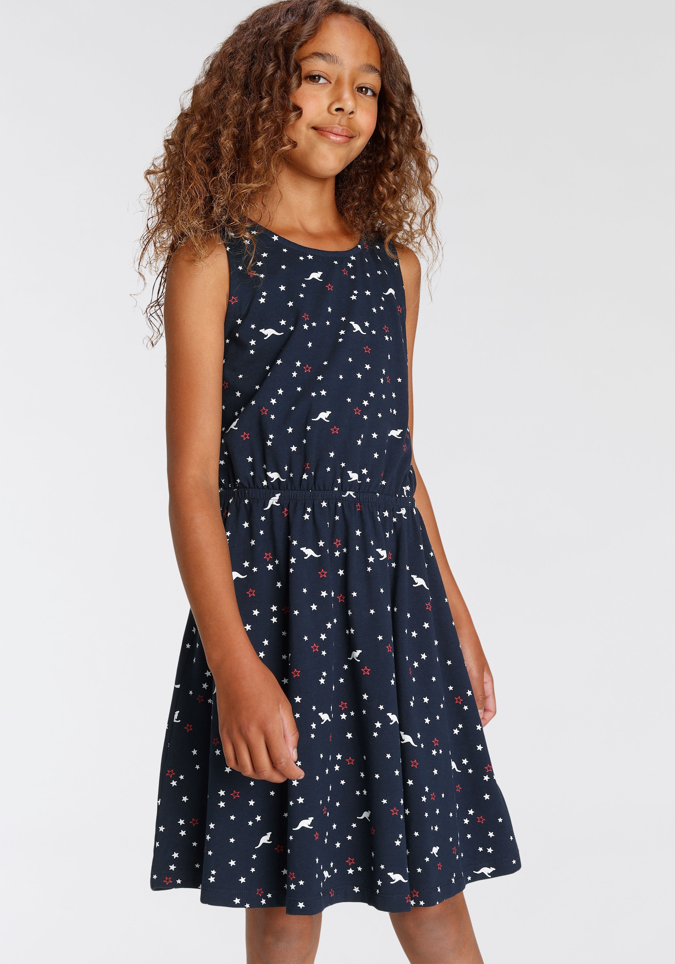KangaROOS Jerseykleid », Skaterkleid in schönen Allover-Muster« für Partys und Treffen mit Freunden,  kniefrei,  modisch