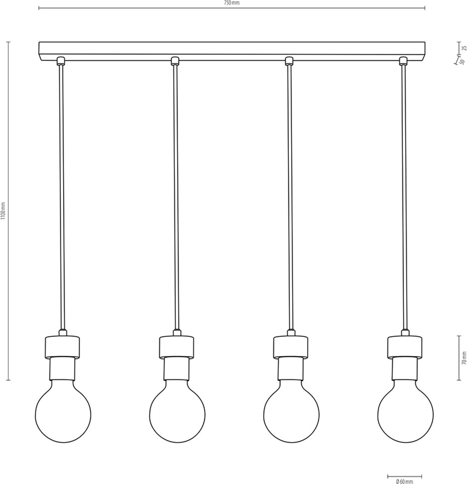 BRITOP LIGHTING Pendelleuchte »CLARTE«, 4 flammig, Leuchtmittel E27 | Leuchtmittel wechselbar-ohne Leuchtmittel, Naturprodukt aus Eichenholz mit FSC®-Zertifikat