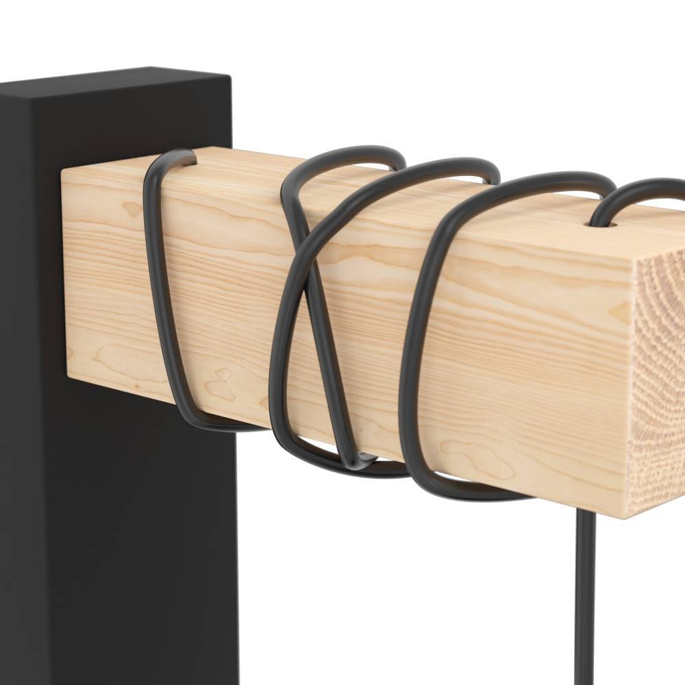 EGLO Wandleuchte »TOWNSHEND 5 Wandlampe, Stahl und Holz, E27, IP20, Wohnzimmerlampe«, 1 flammig, Leuchtmittel E27 | ohne Leuchtmittel, Wand-/Deckenleuchte, Wohnzimmer, L14 x H27,5 cm, schwarz, braun