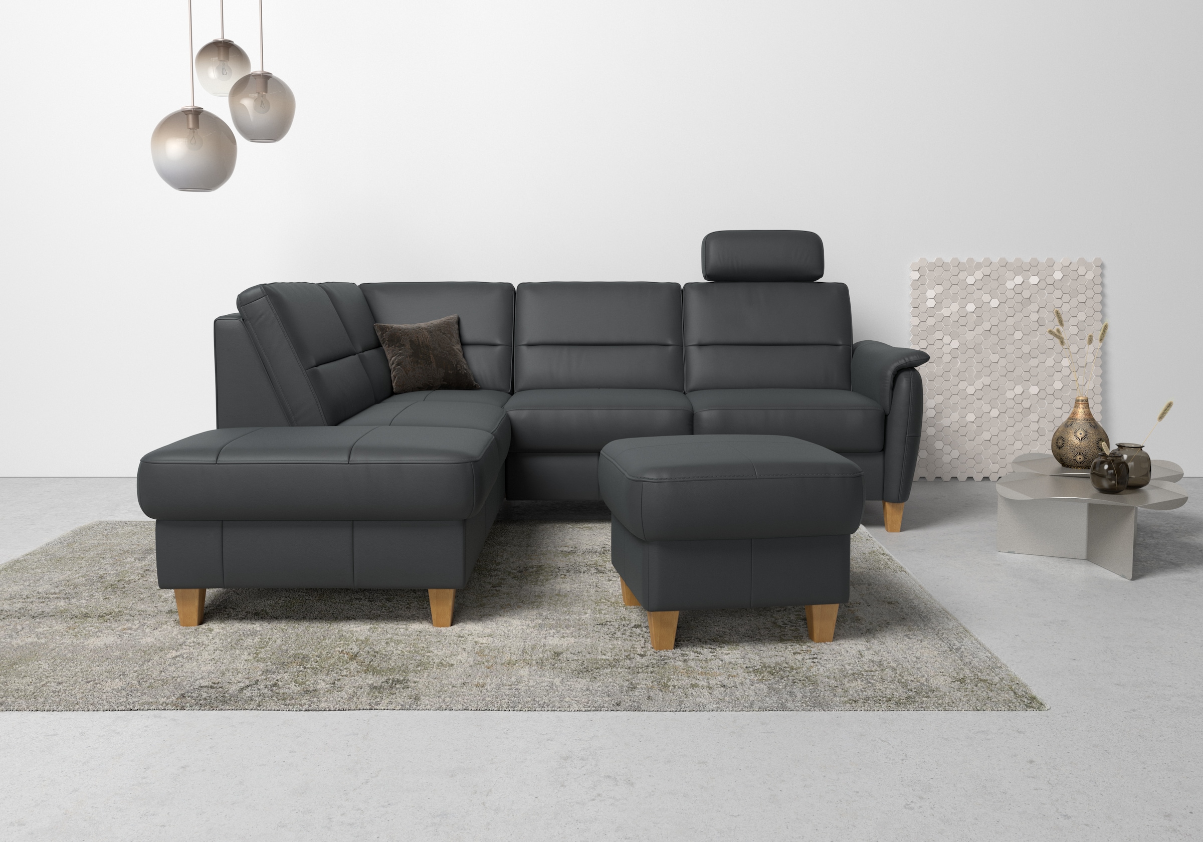 Home affaire Ecksofa »Palmera L-Form, B: 236 cm« optional Bettfunktion & Be günstig online kaufen