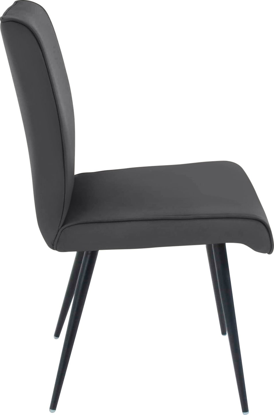 K+W Komfort & Wohnen 4-Fußstuhl »Giacomo I«, 1 St., Leder CLOUD, 4- Fußstuhl mit umlaufenden 4mm Keder am Rücken und Sitz, Metallfüße