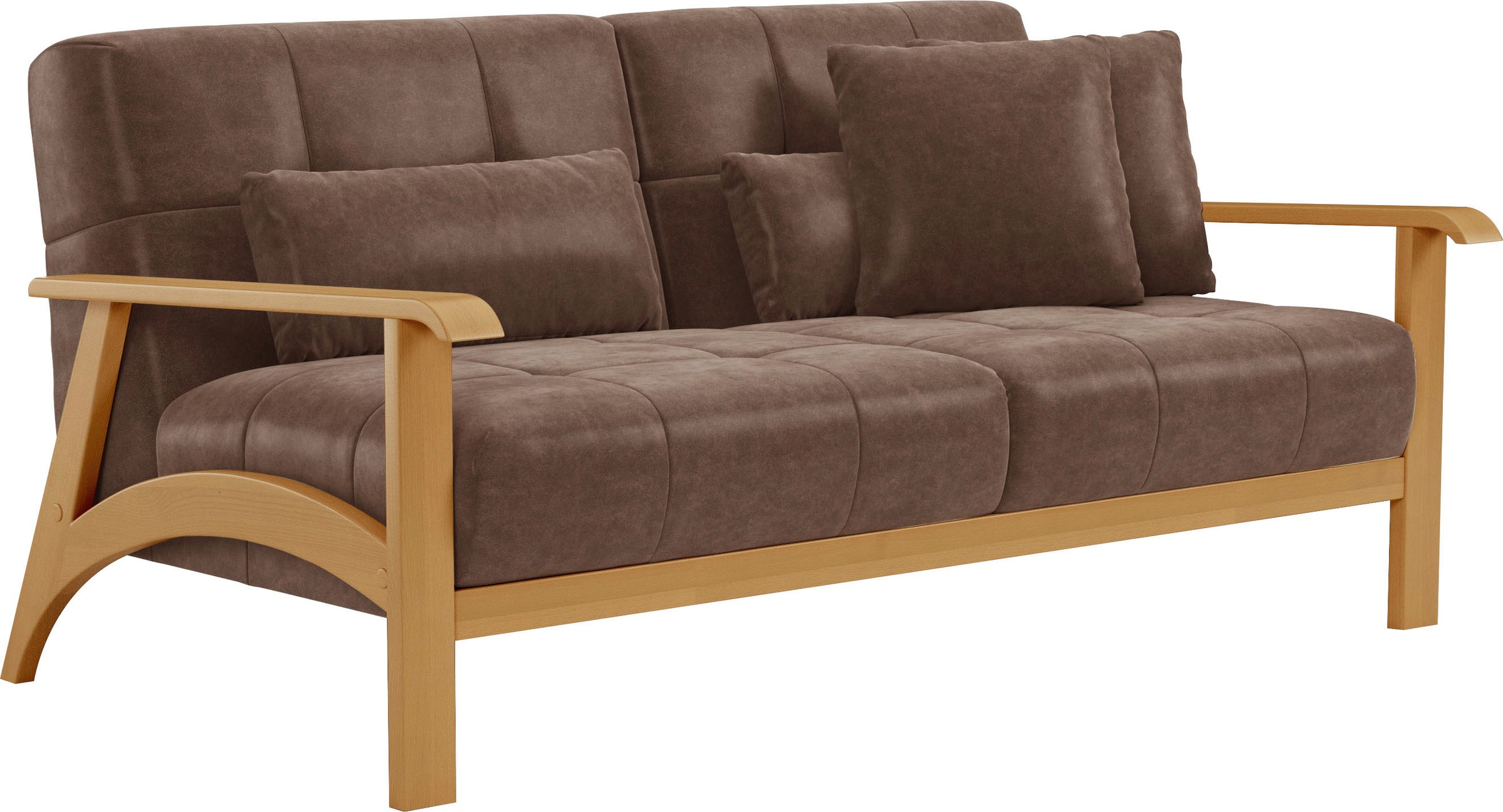 sit&more 2,5-Sitzer »Billund«, Armlehnen aus eichefarbigem Buchenholz, verschiedene Bezüge und Farben