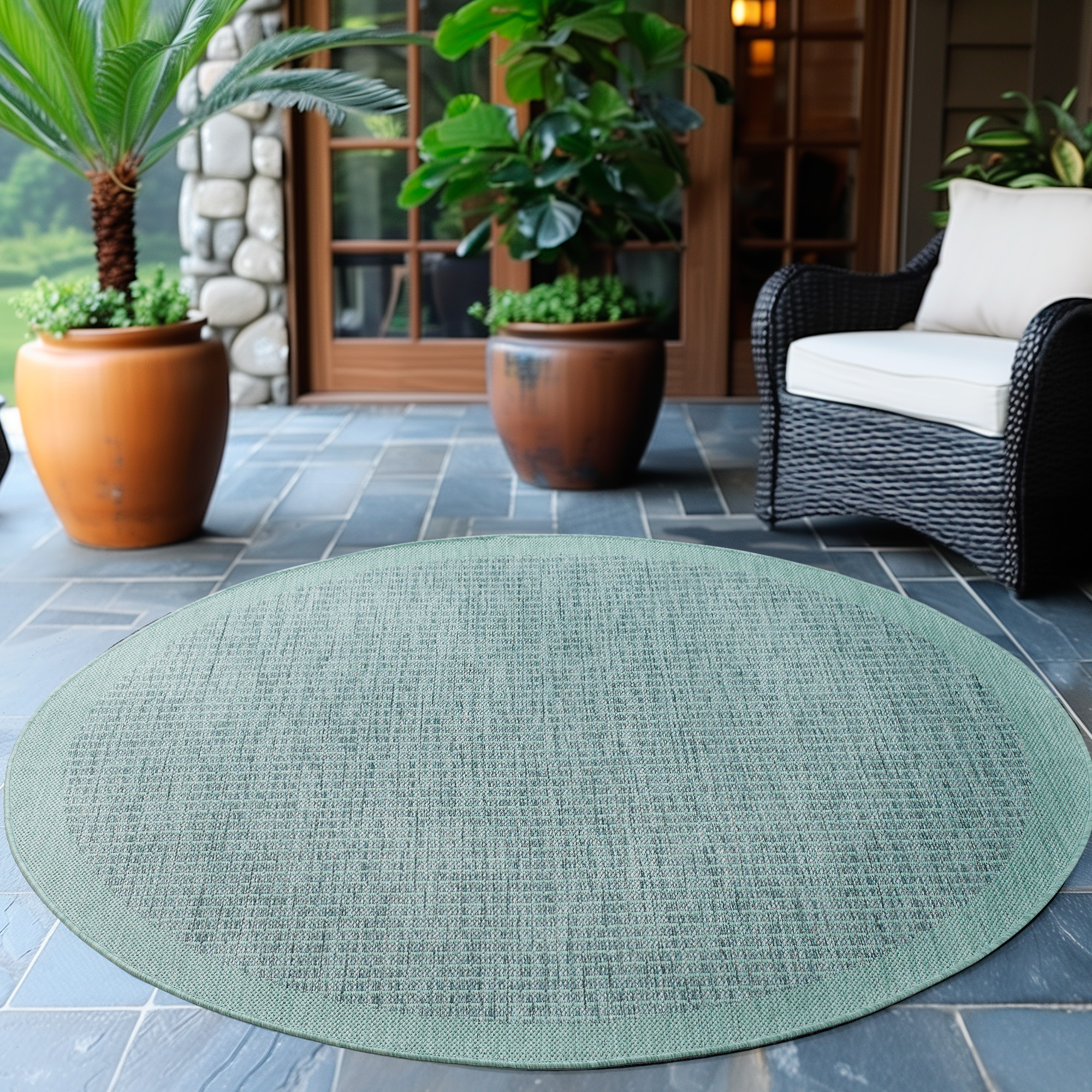 Ayyildiz Teppiche Outdoorteppich »Giza 1410« Rund 3 Mm Höhe In- Und Outdoor, Wetterfest, Wasserabweisend, Robust
