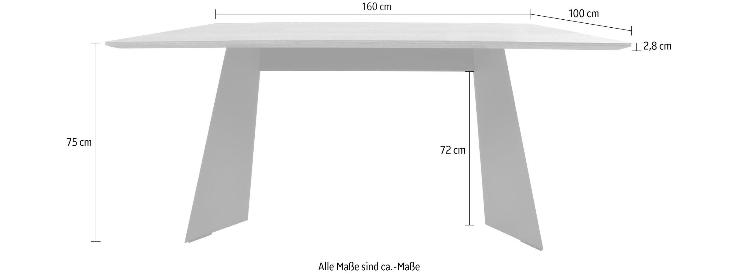 K+W Komfort & Wohnen Esstisch »Cube«, in Nachbildung Risseiche dunkel, Untergestell in 2 Farben
