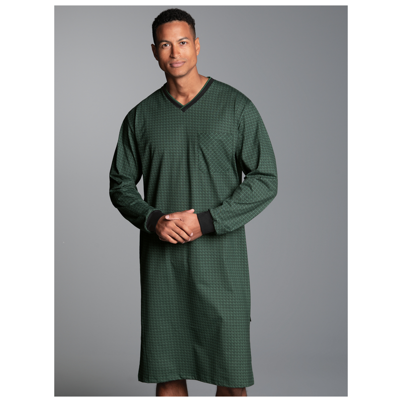 TRIGEMA Pyjama »Nachthemd mit Allover-Retro-Print« 1 Stk. tlg. efeu 3XL 3XL DELUXE-Single-Jersey