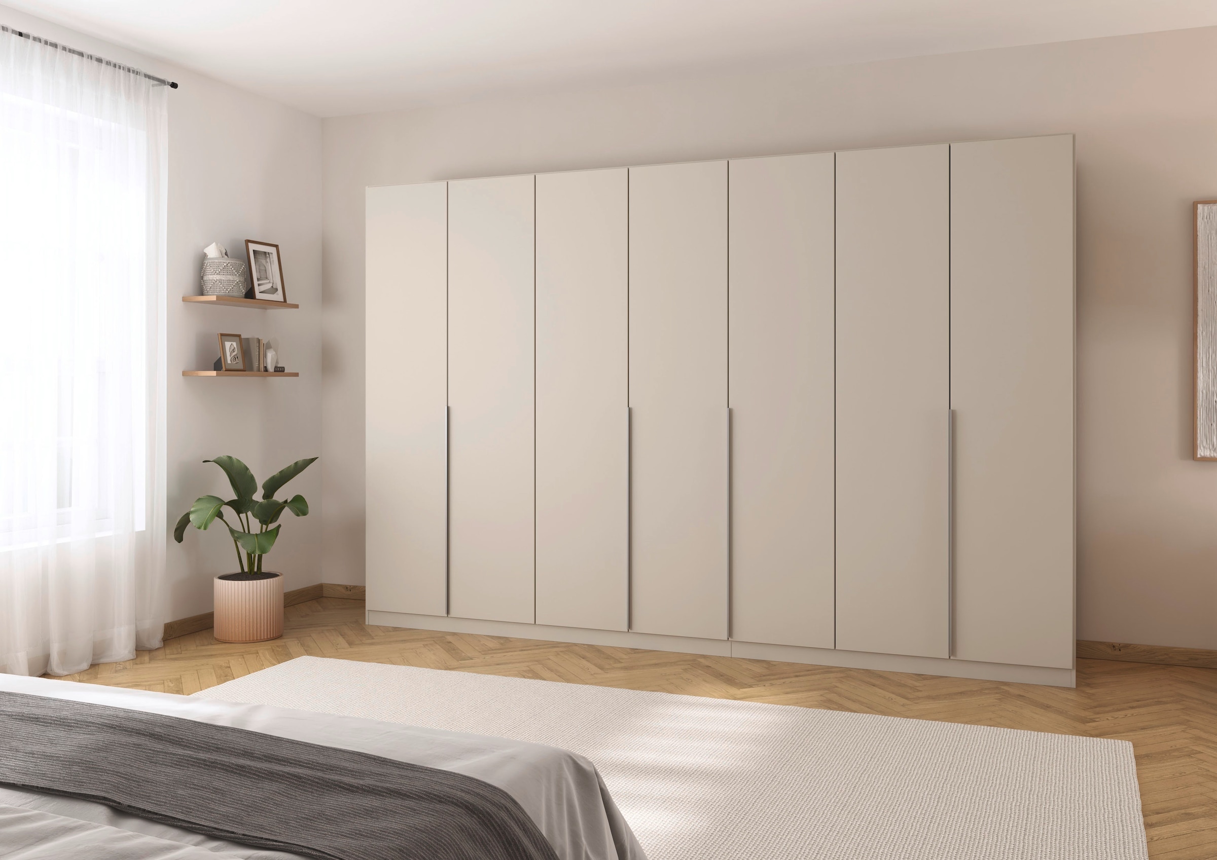 rauch Drehtürenschrank »Kleiderschrank Schrank Garderobe AGORDO TOPSELLER Schlafzimmer«, (in zwei Griff-Farben mit Dekor- oder Hochglanzfront), durchdachte Innenausstattung, in 6 Breiten und 2 Höhen MADE IN GERMANY