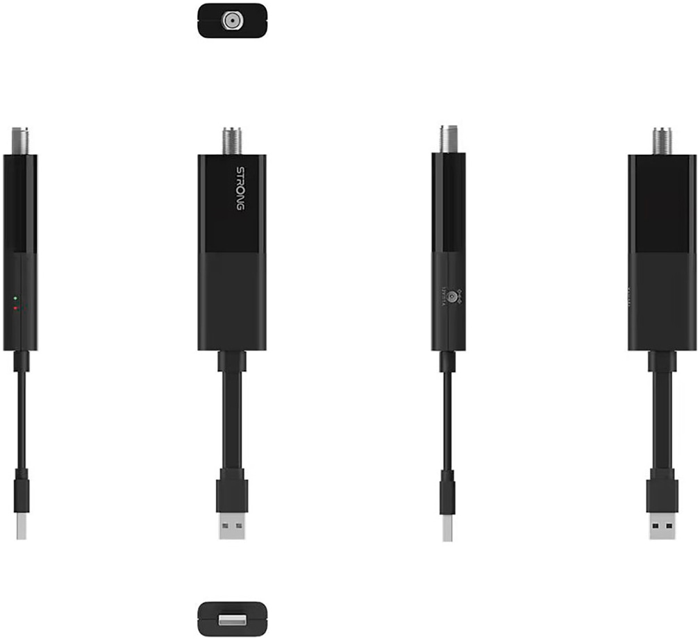 Strong Streaming-Box »SRT427 4K UHD 2-in-1 Smart Google TV und Satelliten-Dongle« Netflix, YouTube, Prime Video oder Disney+