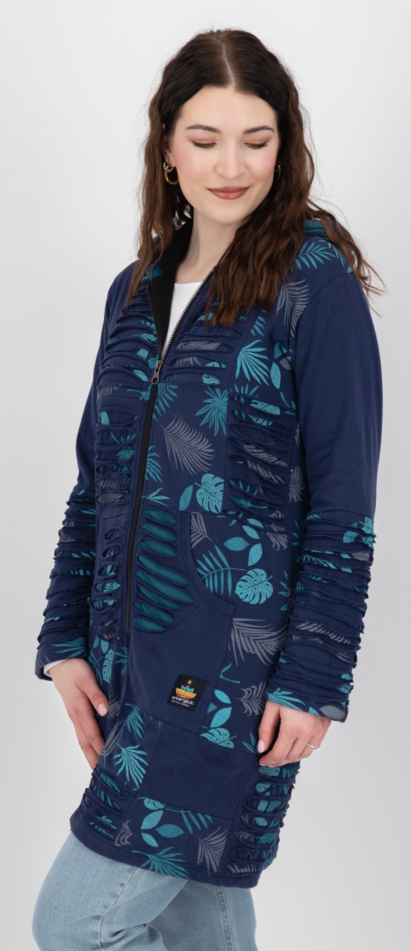 DEPROC Active Fleecejacke »Patchwork NUNAVUT LONG WMN«, auch in Großen Größen erhältlich