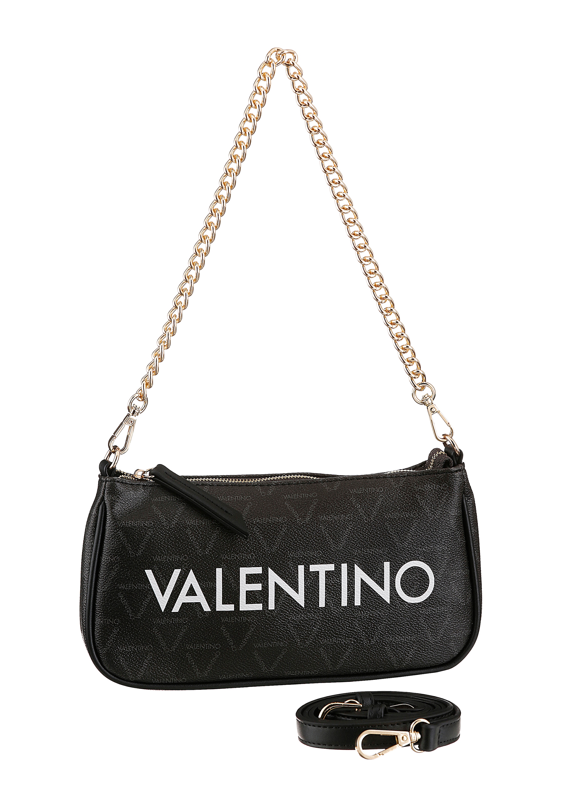 VALENTINO BAGS trendigem Label-Druck auffäligem »Liuto«, und mit Umhängetasche Kettenhenkel