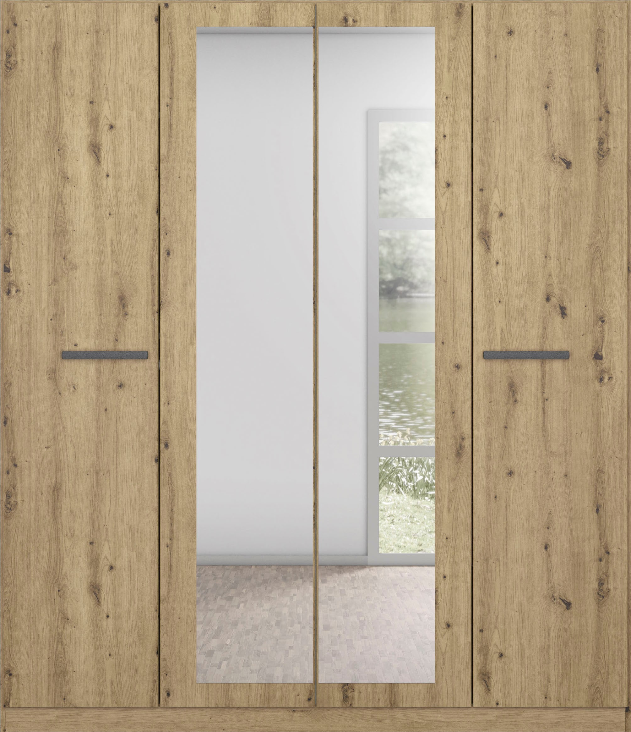rauch Drehtürenschrank »Kleiderschrank Schrank Garderobe Garderobenschrank Stauraumwunder MODI«, optional mit Spiegel MADE IN GERMANY
