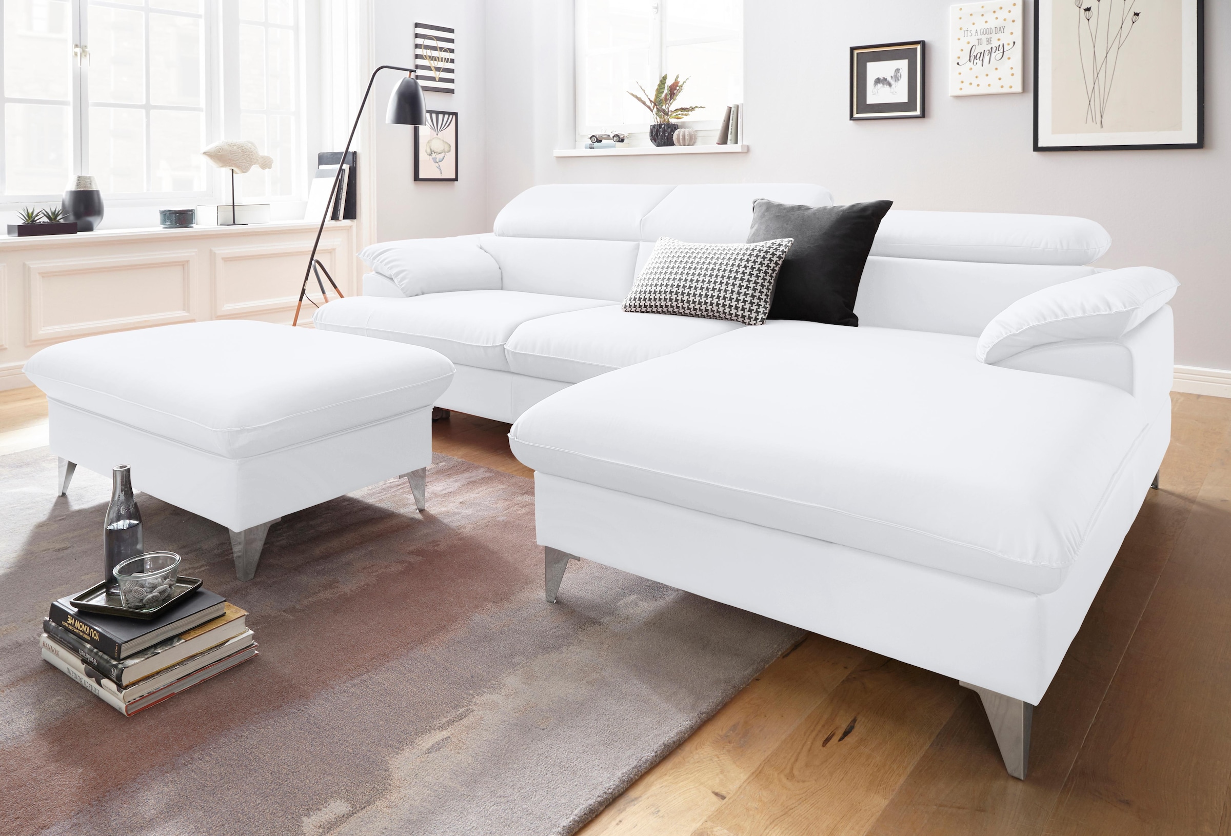 COTTA Ecksofa »Caluso L-Form«, mit Kopfteilverstellung, wahlweise mit Bettfunktion & Bettkasten