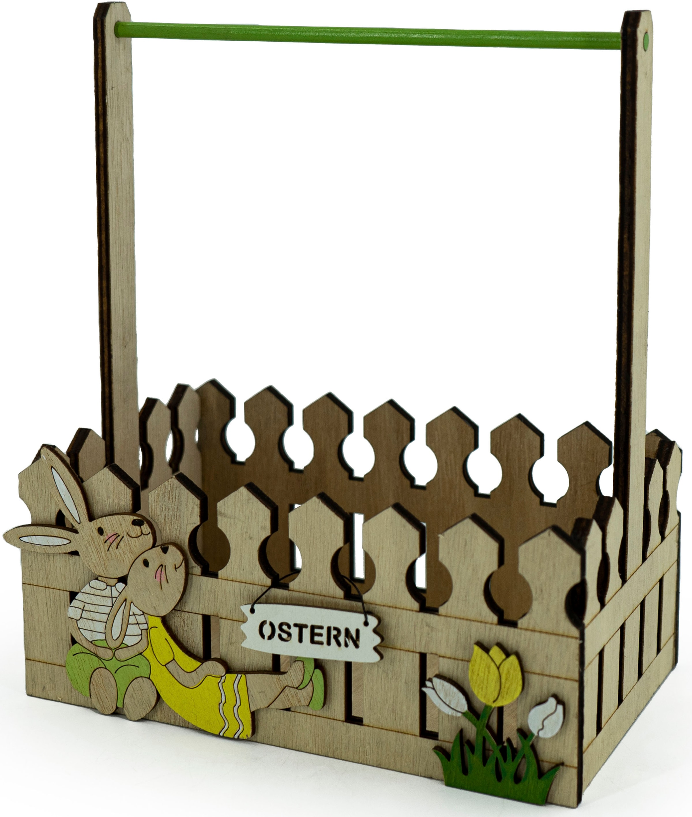 NOOR LIVING Osterfigur »Osterkörbchen«, Osterdekoration, Osterkorb aus Holz