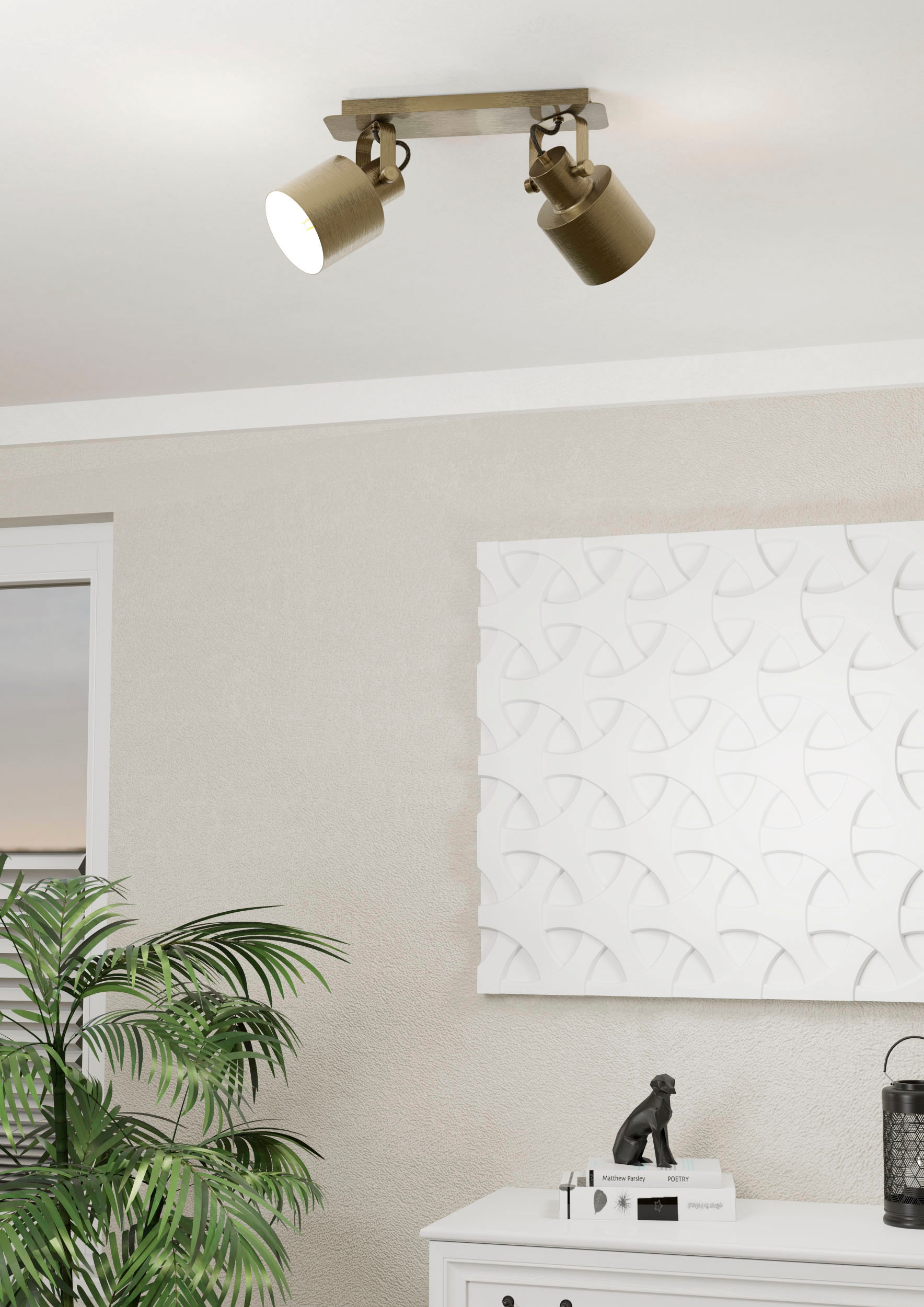 EGLO Deckenspot »SOUTHERY«, Leuchtmittel E27 | ohne Leuchtmittel-ohne Leuchtmittel, Deckenspot in gold und weiß aus Stahl - exkl. E27 - 40W