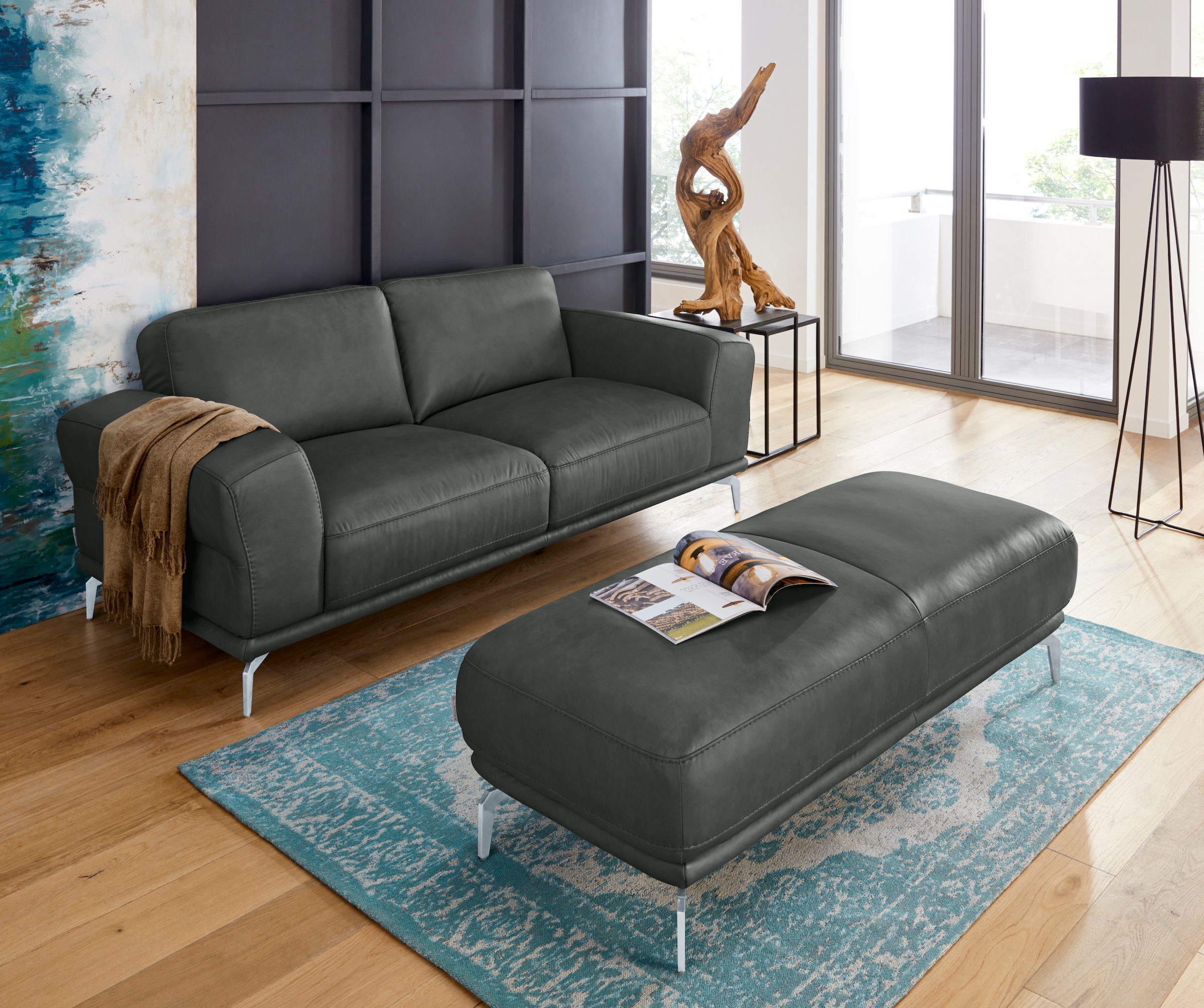 W.SCHILLIG 2-Sitzer »montanaa«, mit Metallfüßen in Silber matt, Breite 192 cm