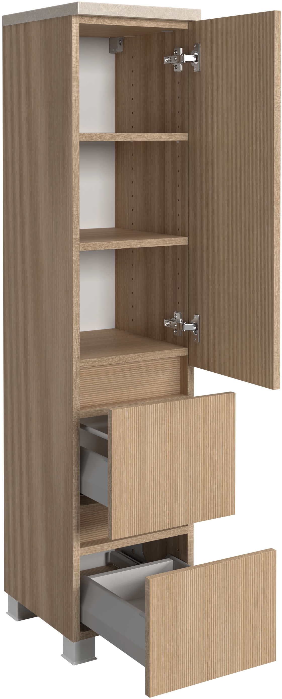 welltime Badmöbel-Set »Eixo«, Set 120 cm breit, Badmöbel mit LED-Beleuchtung