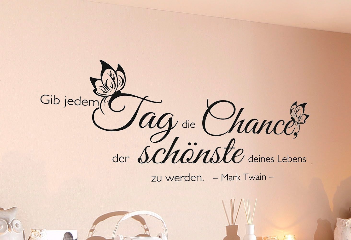 Wall-Art Wandtattoo »Schriftzug Gib jedem Tag die Chance«, selbstklebend, entfernbar