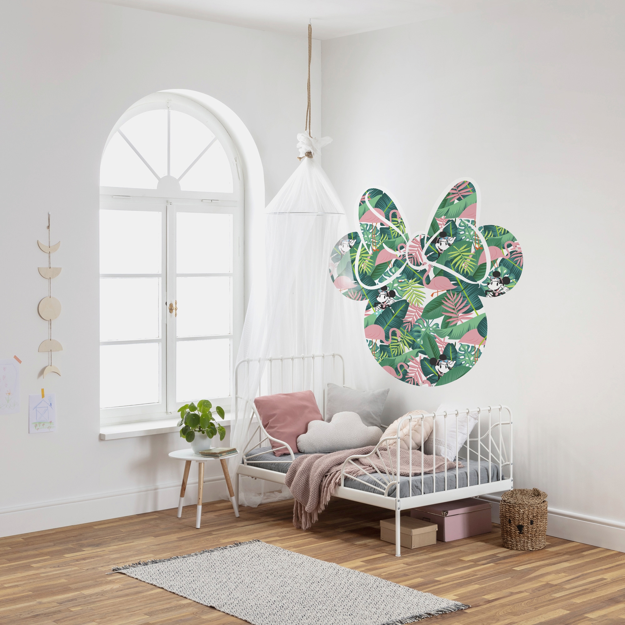 Komar Vliestapete »Vlies selbstklebend - Minnie Head Tropical - Größe 125 x 125 cm«, bedruckt, Kinderzimmer