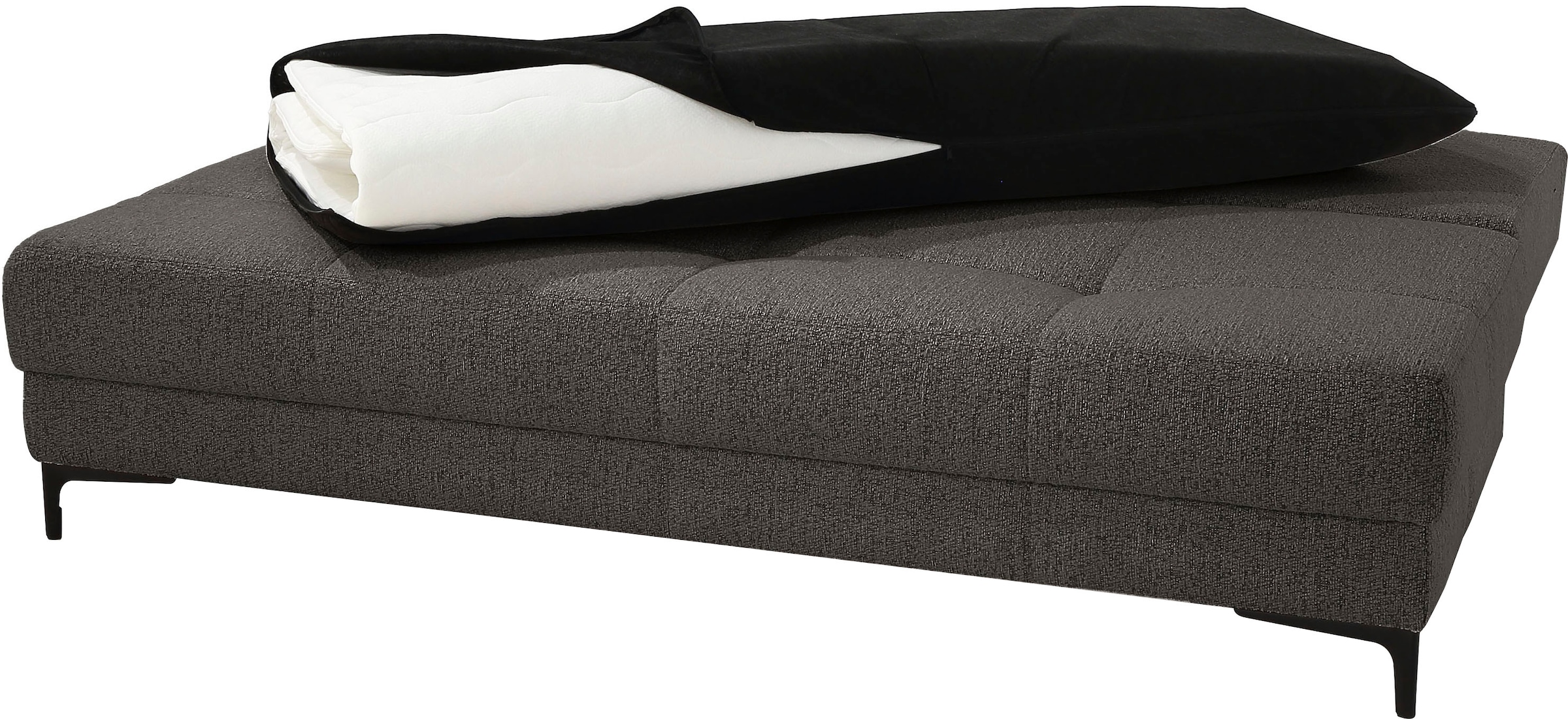 Jockenhöfer Gruppe Schlafsofa »Felix, B: 205 cm, Liegefl. 155x201 cm, Dauerschlafsofa, inkl. Topper« inklusive Bettfunktion und Bettkasten, Federkernpolsterung