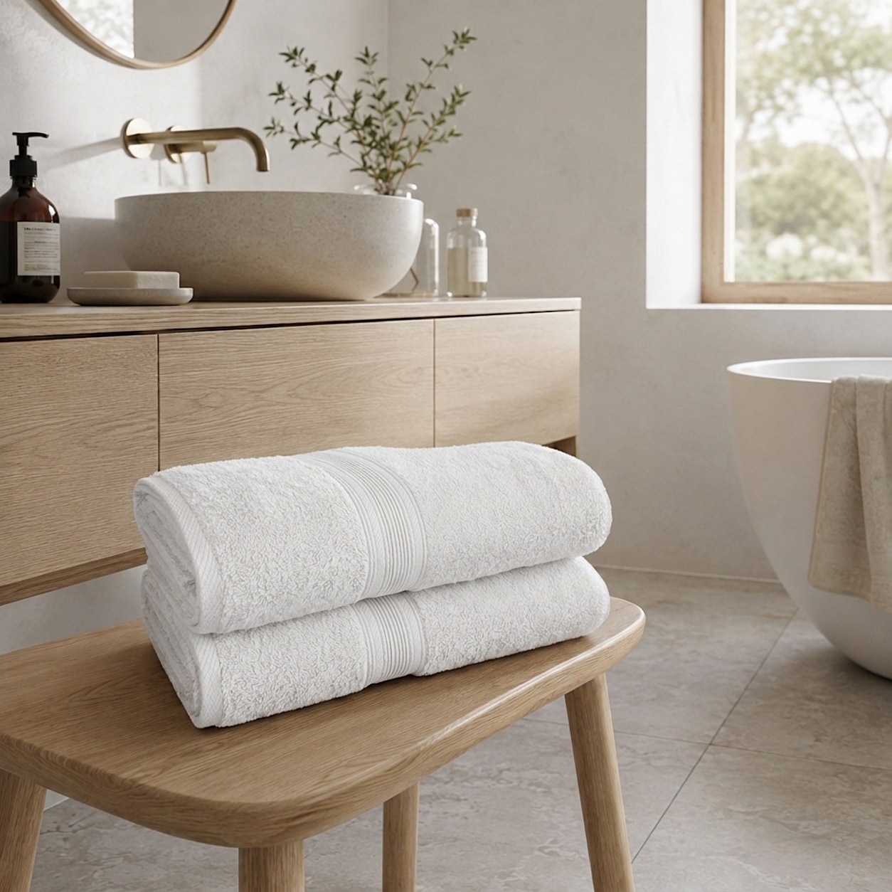 OTTO home Badetücher »Finnja, 2 große Premium Duschtücher, 550 gr/m², 100x150cm« 100% Baumwolle, unifarben, schwer & flauschig, 5 Jahre Garantie