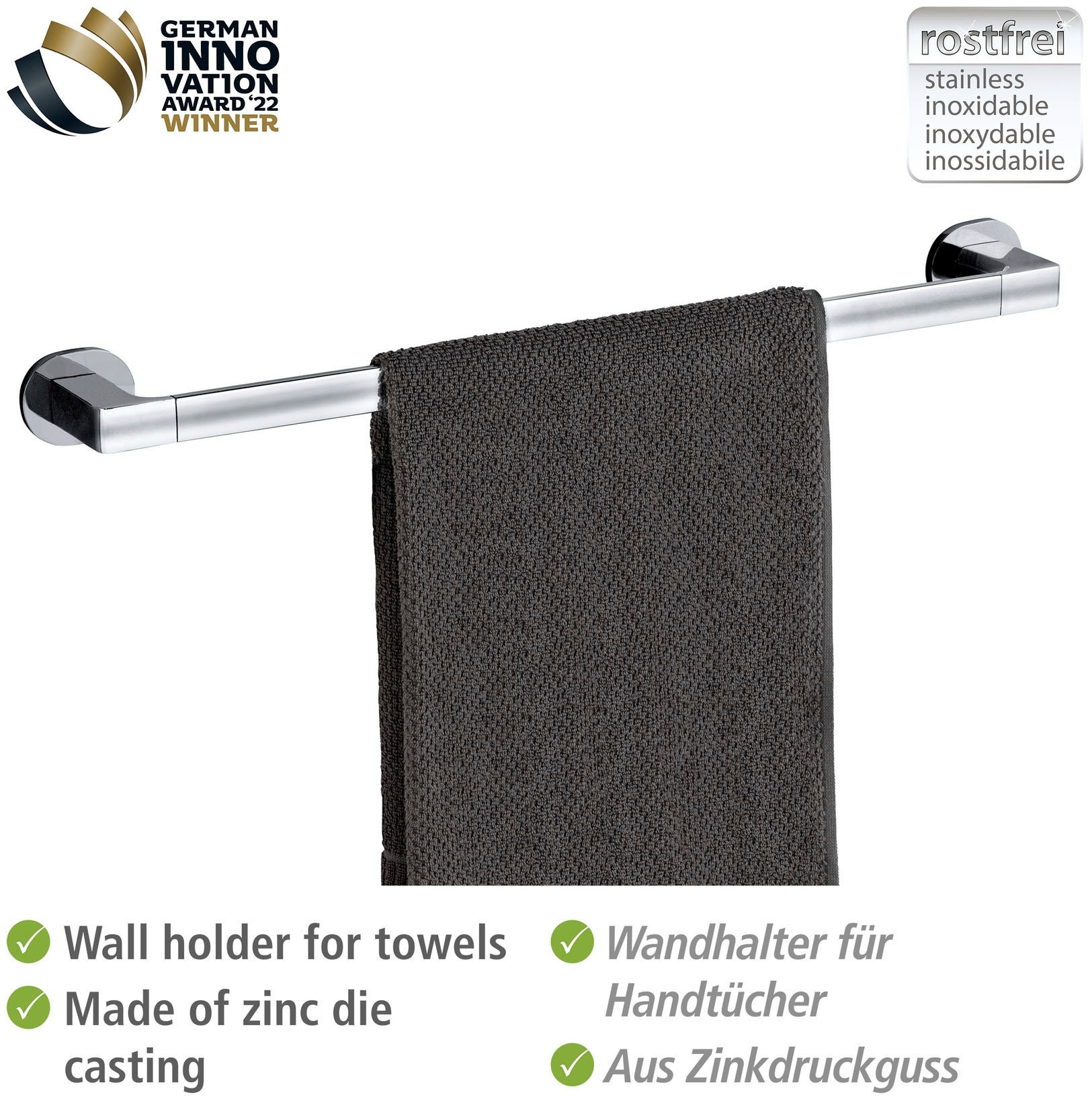 WENKO Handtuchstange »UV-Loc® Maribor« befestigen ohne Bohren