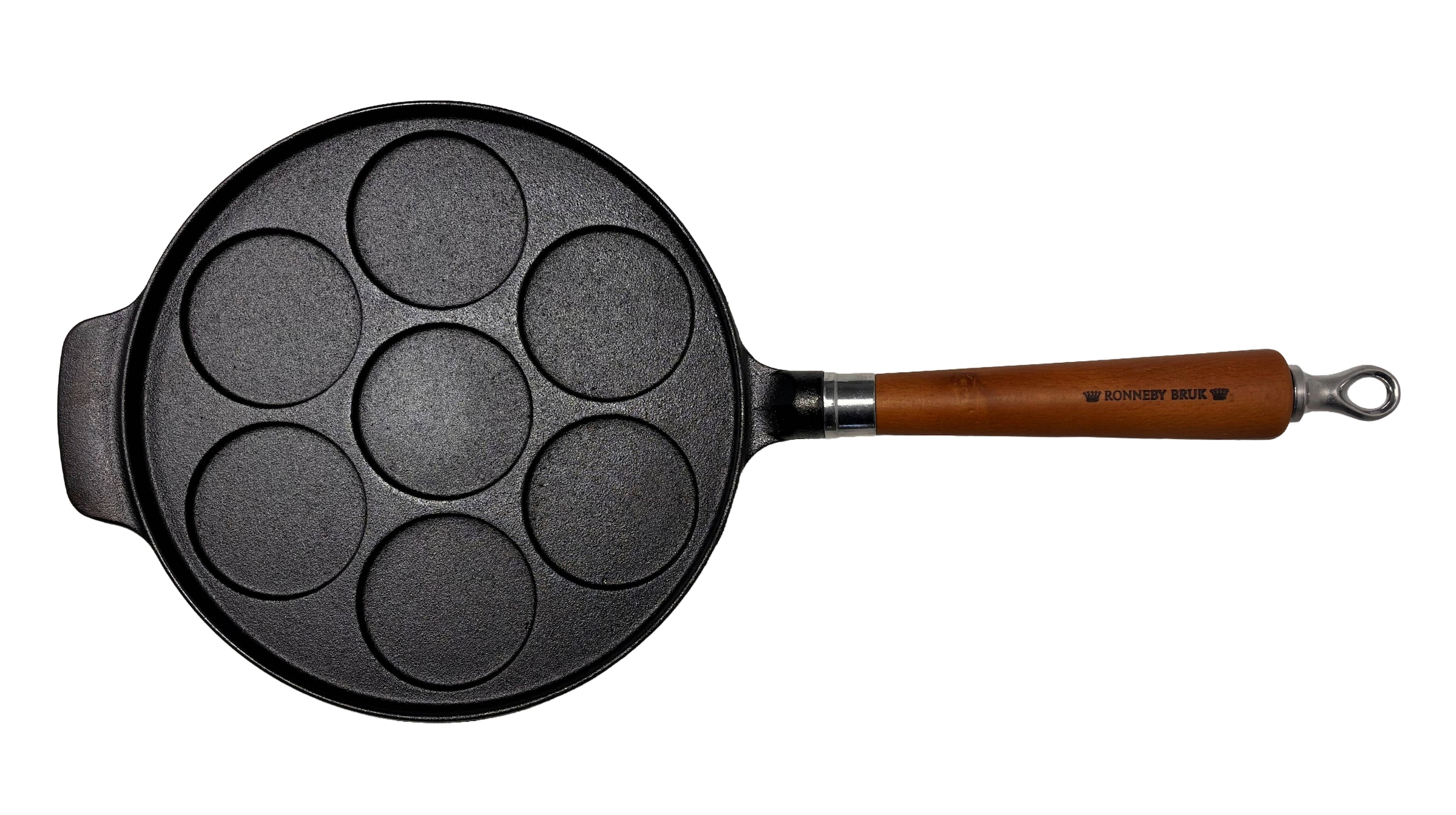 Ronneby Bruk Bratpfanne »Maestro Minipfannkuchen-Pfanne, Ø 24 cm, mit Holzgriff« Gusseisen 1 tlg.