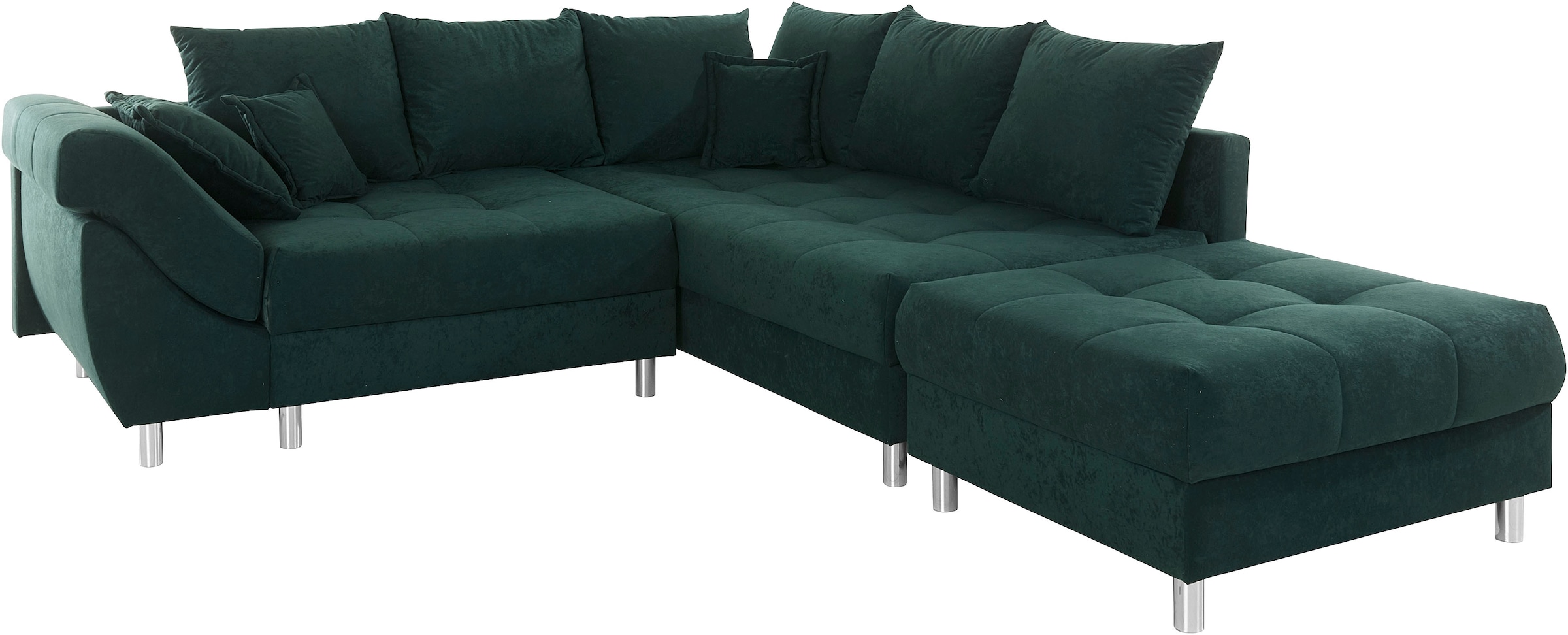 COLLECTION AB Ecksofa »(Spar-Set) Innsbruck L-Form und Hocker«, (Spar-Set), Ecksofa und Hocker, Recamiere links oder rechts montierbar