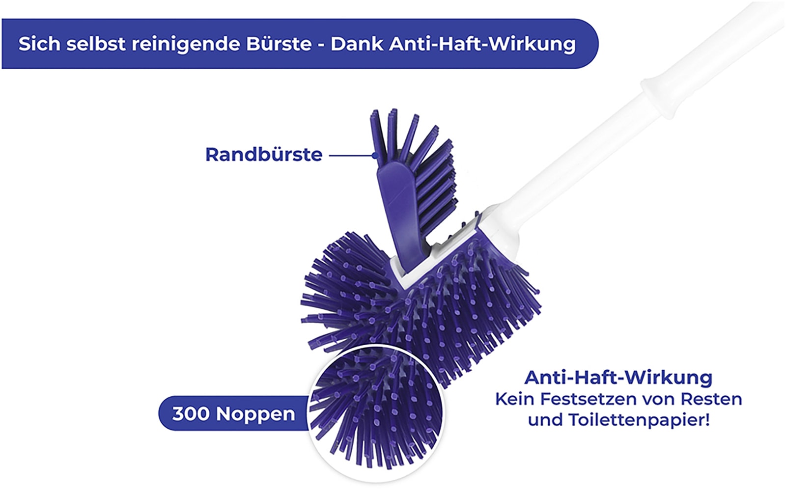 Maximex Reinigungs-Set »WC-Hygiene«, WC-Garnitur mit Randbürste und WC-Aktiv-Haftgel mit Ozean-Duft, 500 ml