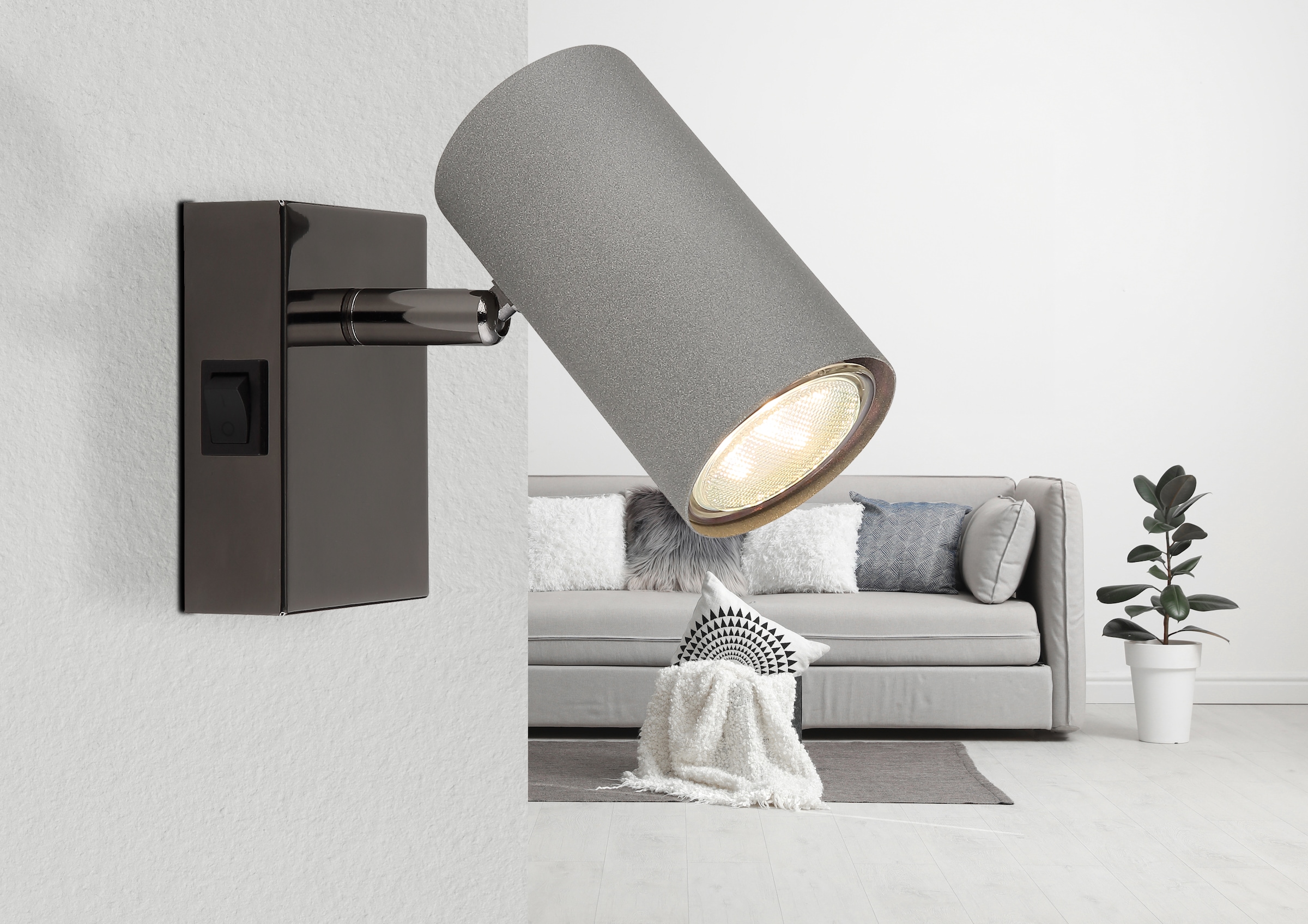 GLOBO LIGHTING LED Deckenstrahler »ROBBY«, 1 flammig, Leuchtmittel GU10 | ohne Leuchtmittel, Wippschalter BxH: 70x100mm, AL: 120mm