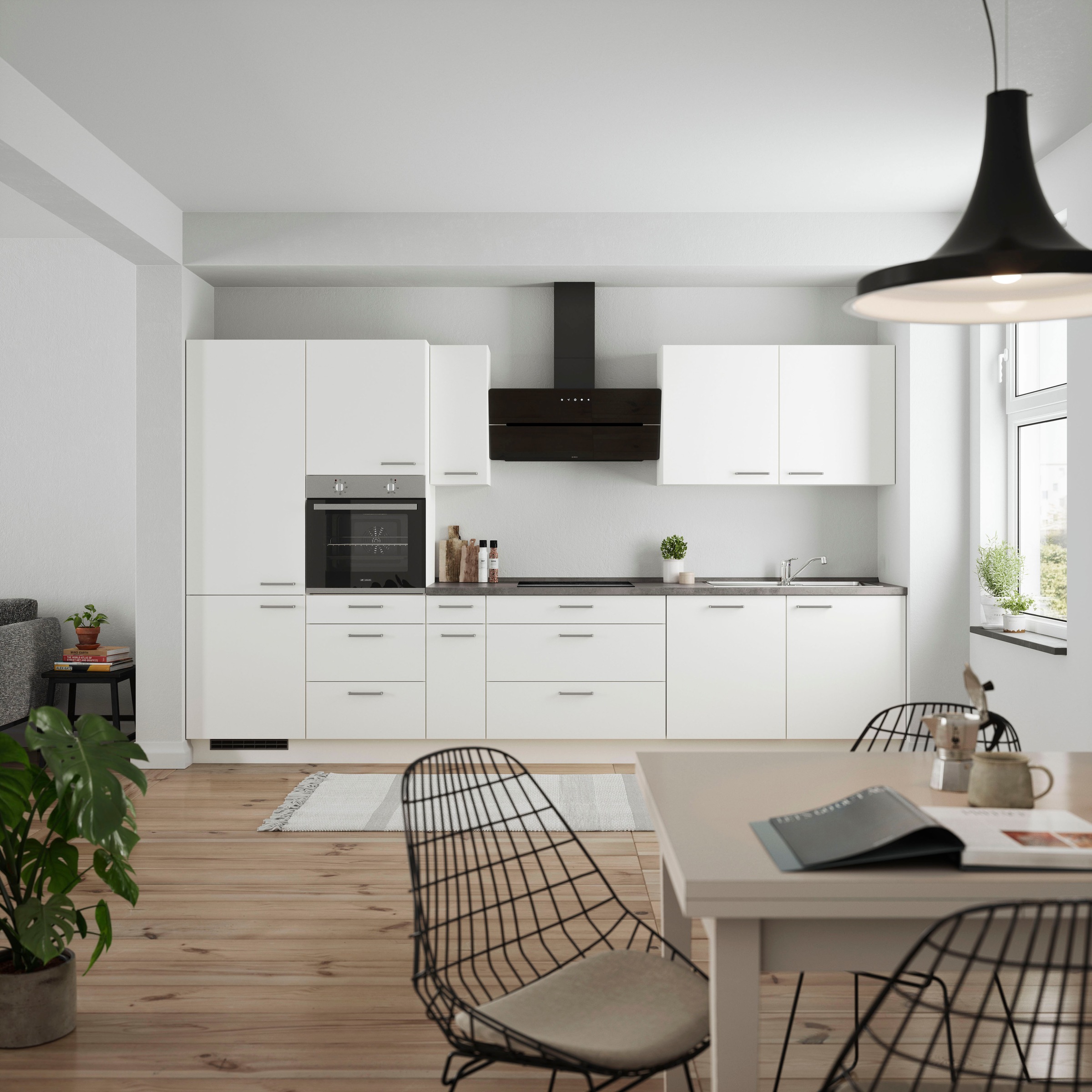 nobilia® Küchenzeile »"Touch II"«, vormontiert, Ausrichtung wählbar, Breite 360 cm, wahlw. mit E-Geräten