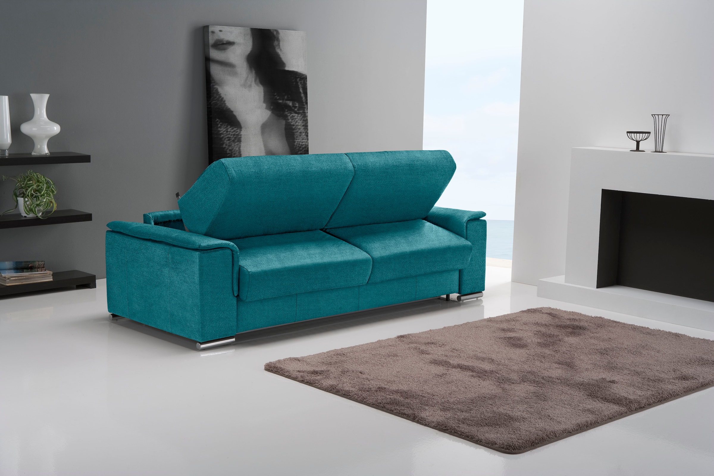 Egoitaliano Schlafsofa »Cecilia, modern & elegant, erstklassiger Sitzkomfort, Dauerschläfer«, inkl. Matratze und hochwertigem Metallbettrahmen, toller Schlafkomfort