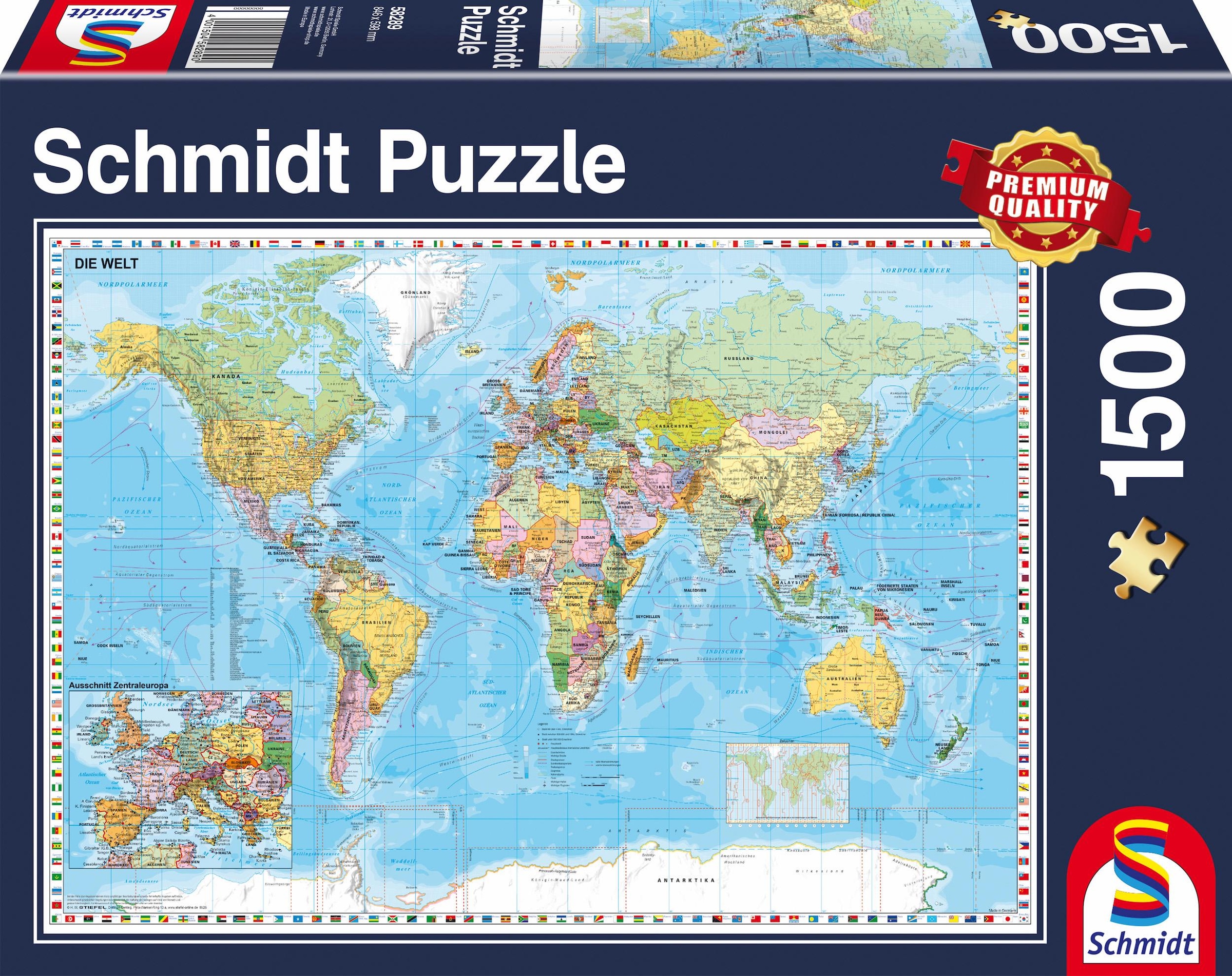 Schmidt Spiele Puzzle »Die Welt, 1500 Teile«, Made in Germany