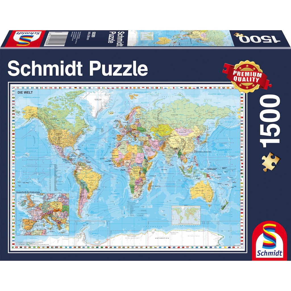 Schmidt Spiele Puzzle »Die Welt, 1500 Teile«, Made in Germany