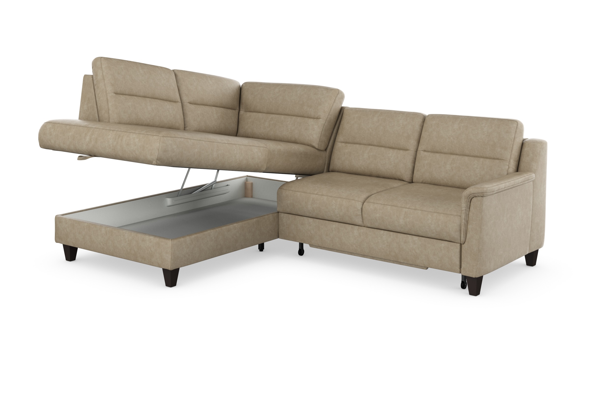 sit&more Ecksofa »Farö L-Form«, inklusive Federkern, wahlweise mit Bettfunktion und Bettkasten