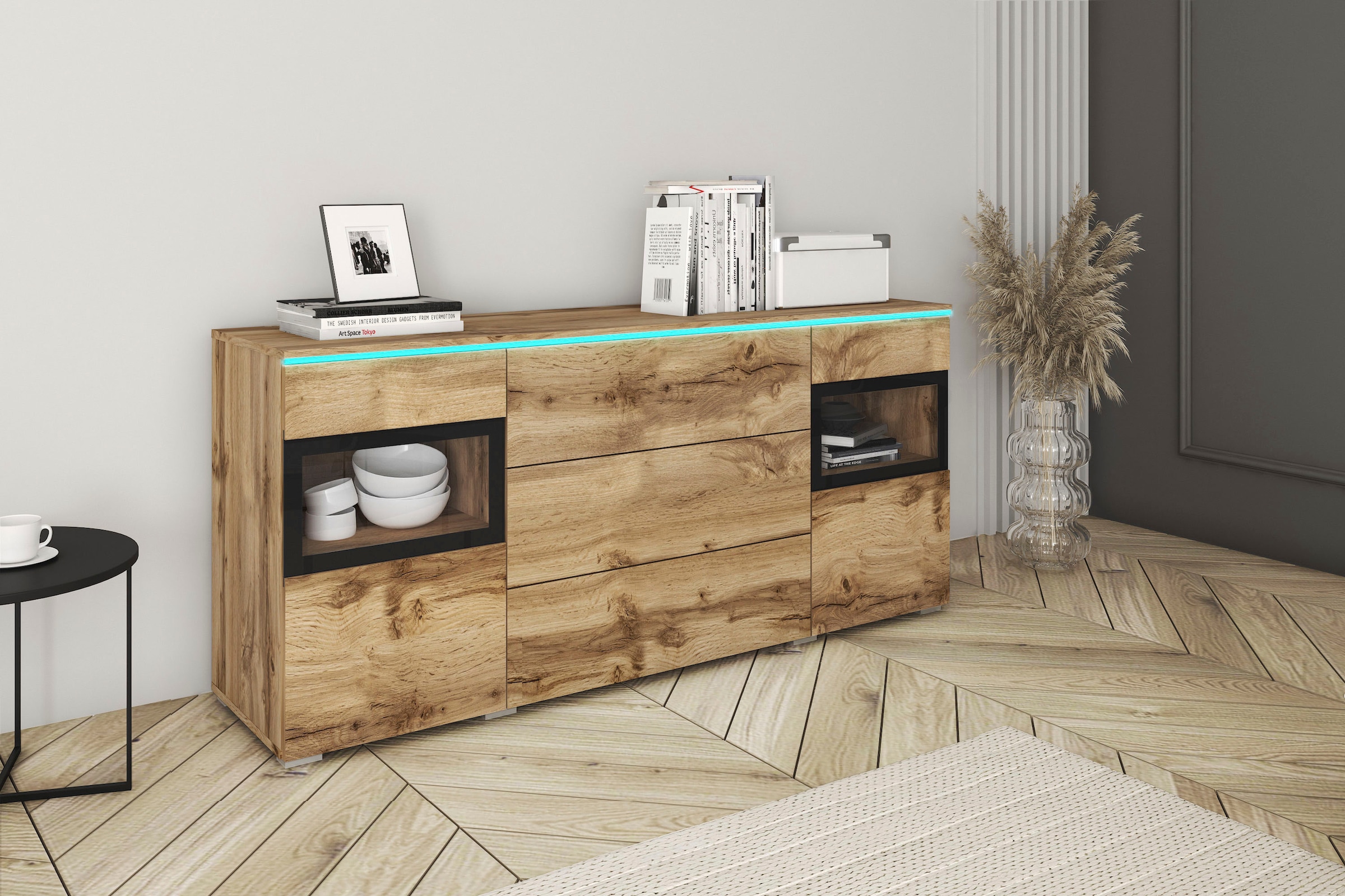 INOSIGN Sideboard »VERA«, moderne grifflose Kommode Breite 150 cm, Einlegeböden verstellbar