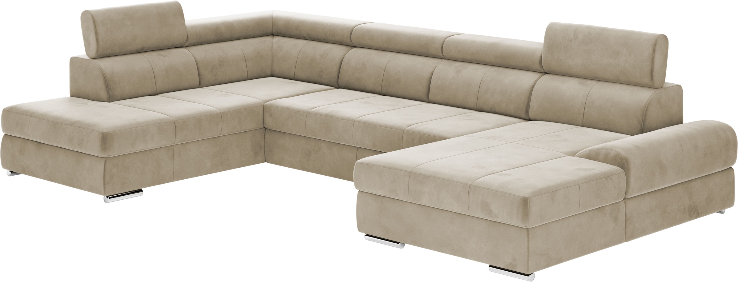 sit&more Wohnlandschaft »U-Form«, mit verstellbaren Kopfteilen, wahlweise mit Bettfunktion