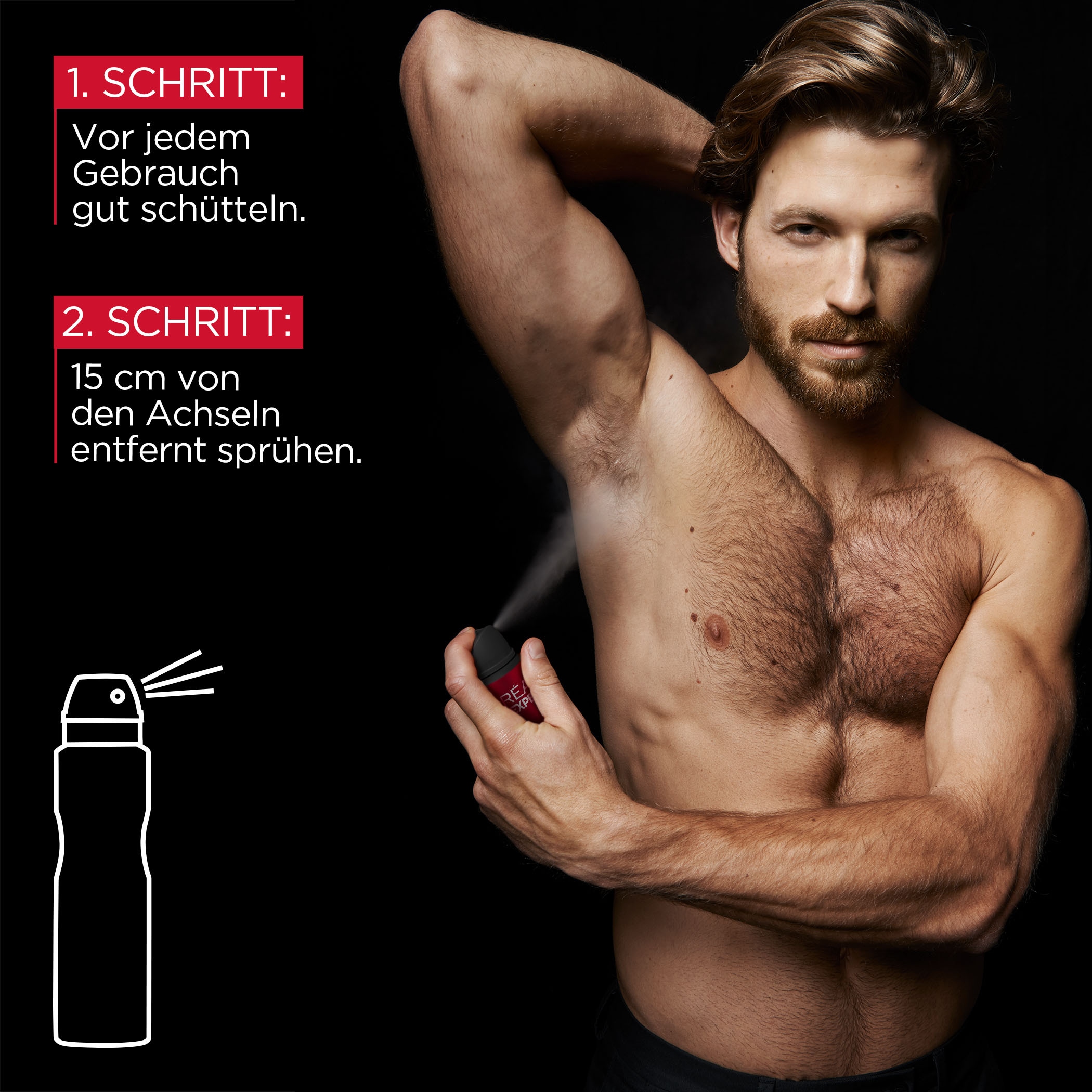 L'ORÉAL PARIS MEN EXPERT Deo-Spray »Deo Spray Ultimate Control 48h«, (Packung, 6 tlg.), mit hoher Zuverlässigkeit