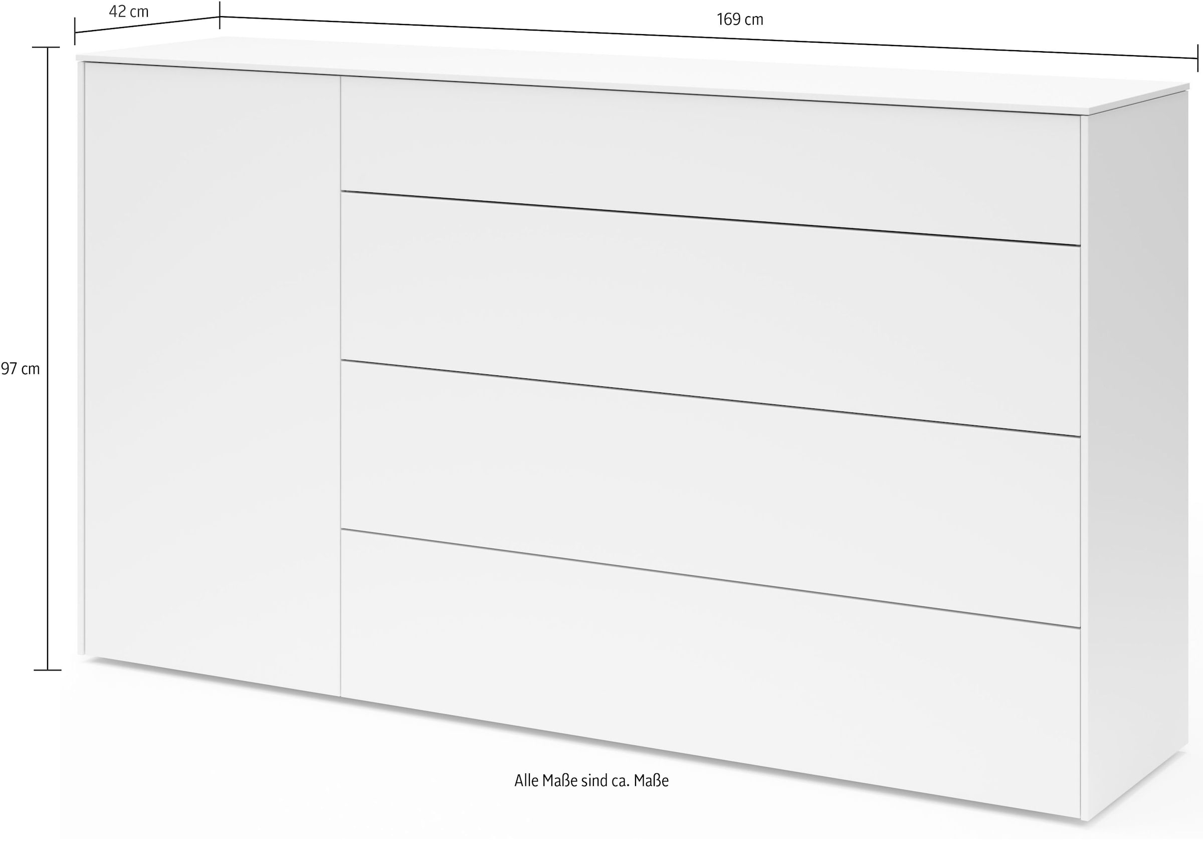 set one by Musterring Kommode »Riverside« Grifflos mit Push to Open Funktion, In 3 Farben erhältlich