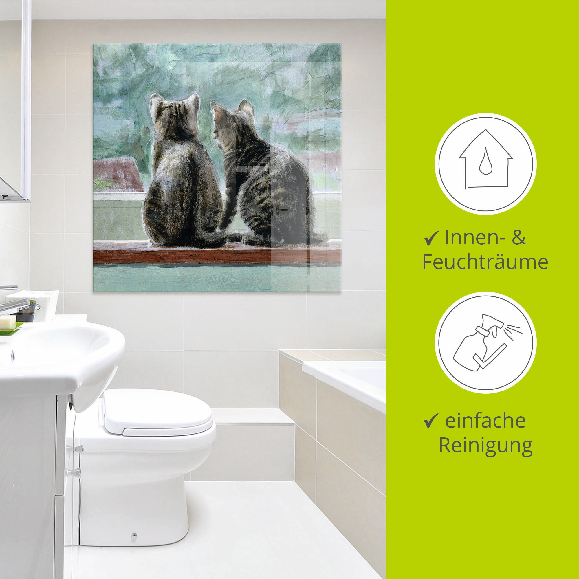 Artland Glasbild »Schöne Aussicht«, Haustiere, (1 St.), in verschiedenen Größen