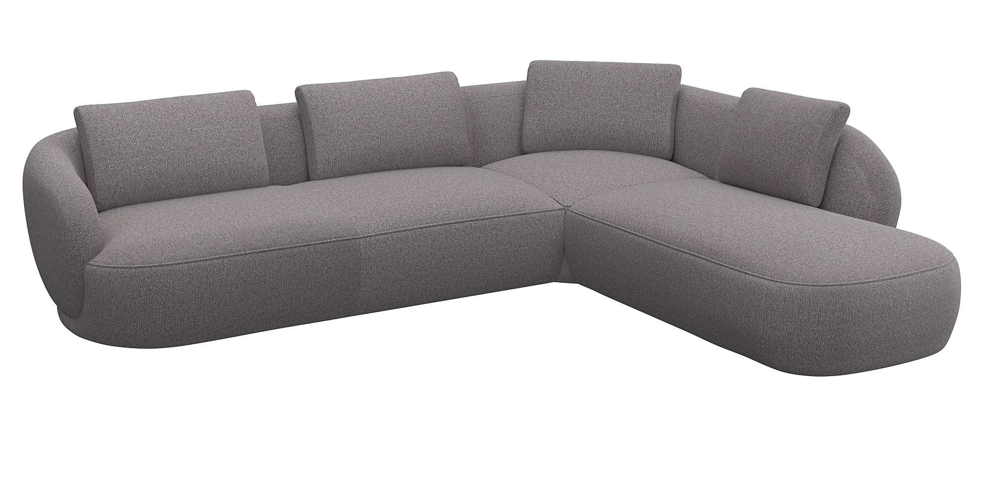 FLEXLUX Ecksofa »Torino, rund, L-Form, Sofa-Ecke mit Ottomane«, Modernes, o günstig online kaufen